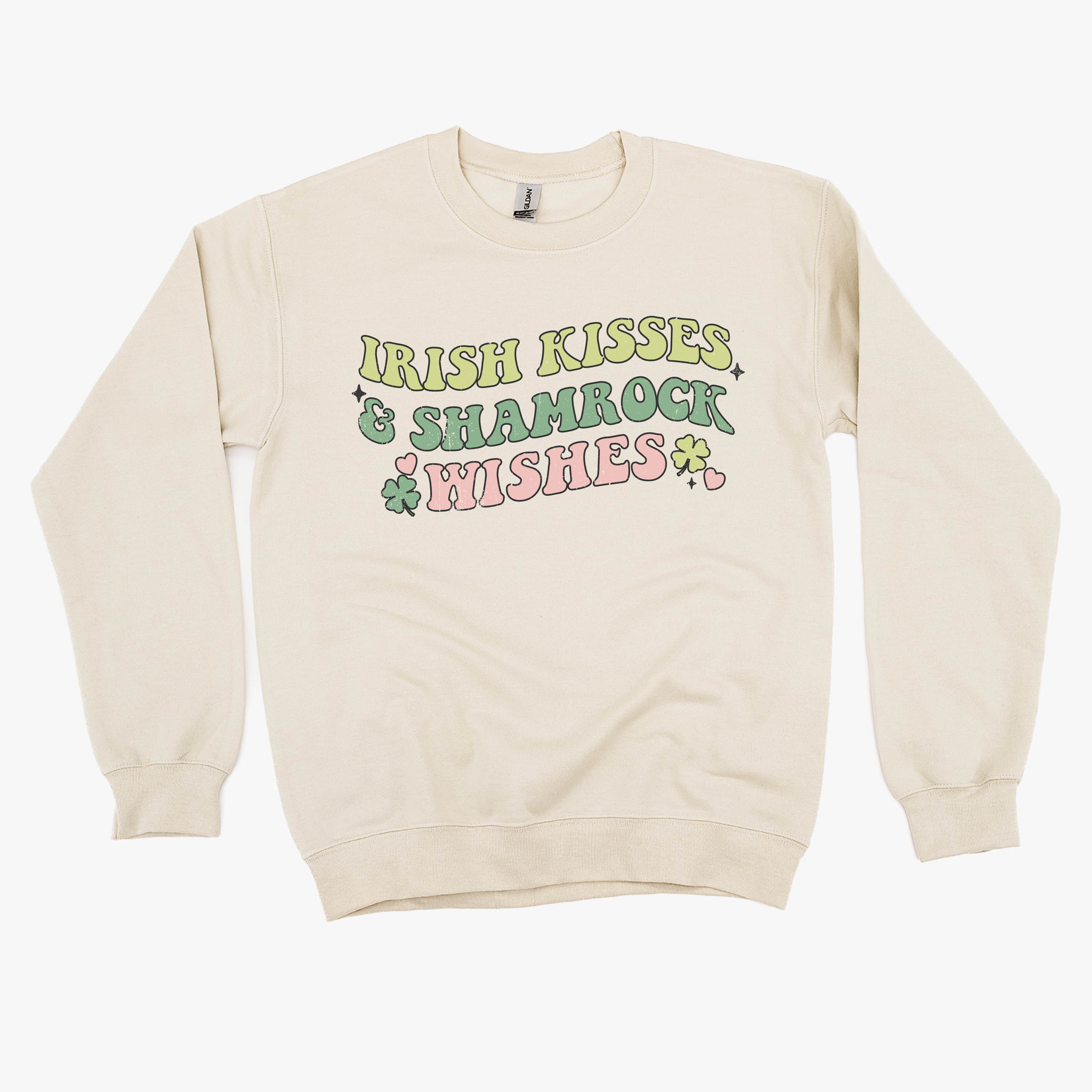 Irish Kisses & Shamrock Wishes - BASIC Fleece Little Mama Shirt Shop LLC