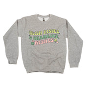 Irish Kisses & Shamrock Wishes - BASIC Fleece Little Mama Shirt Shop LLC