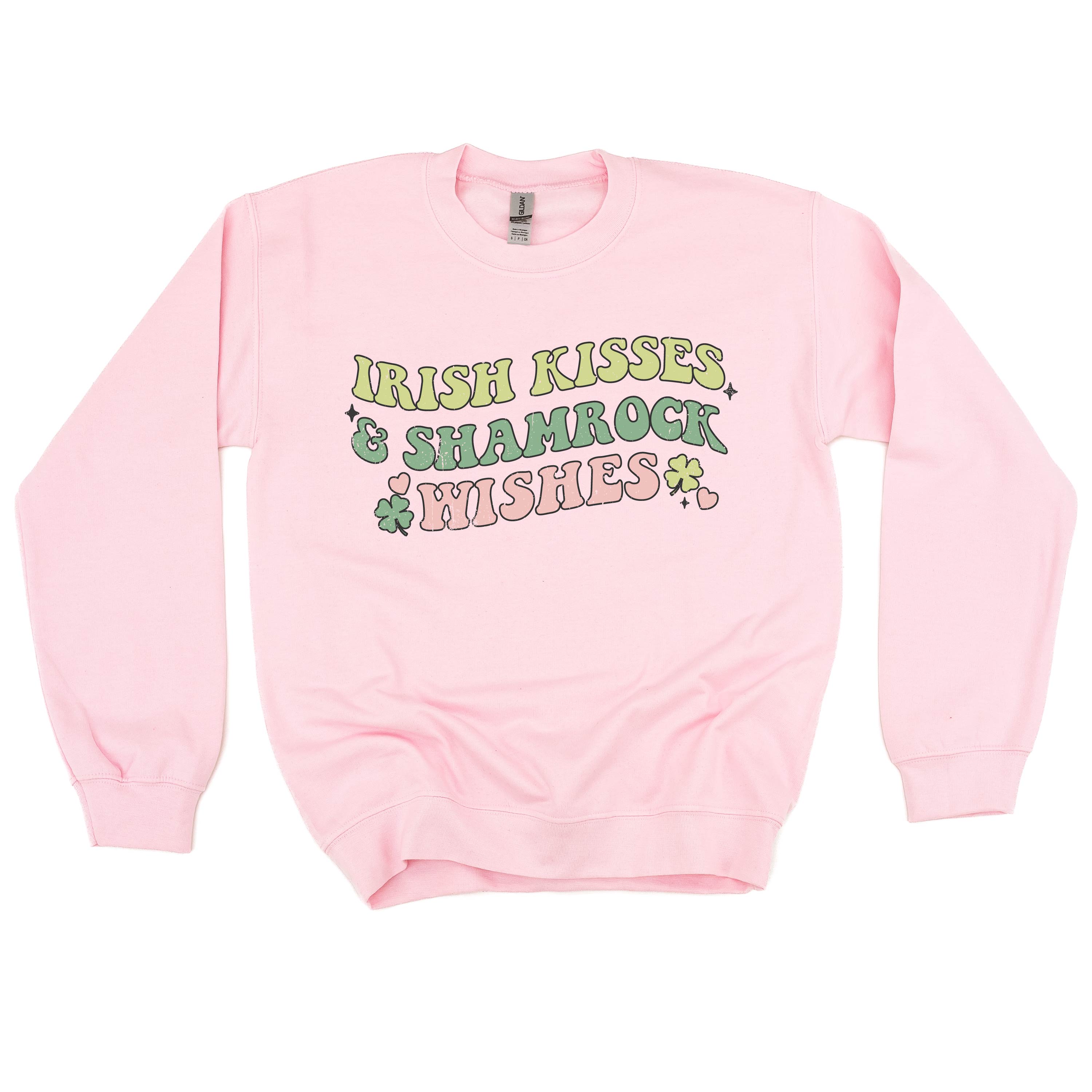 Irish Kisses & Shamrock Wishes - BASIC Fleece Little Mama Shirt Shop LLC