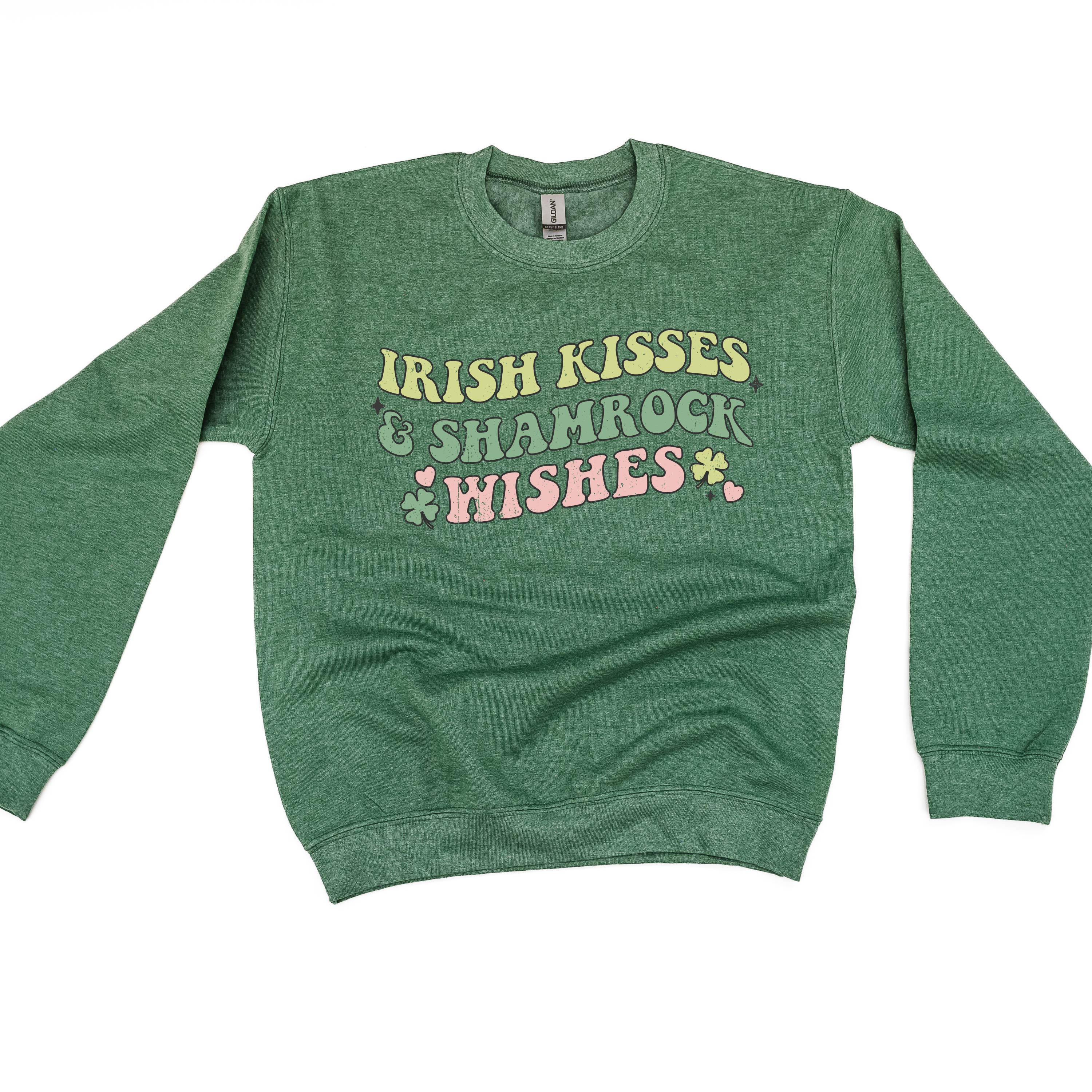 Irish Kisses & Shamrock Wishes - BASIC Fleece Little Mama Shirt Shop LLC
