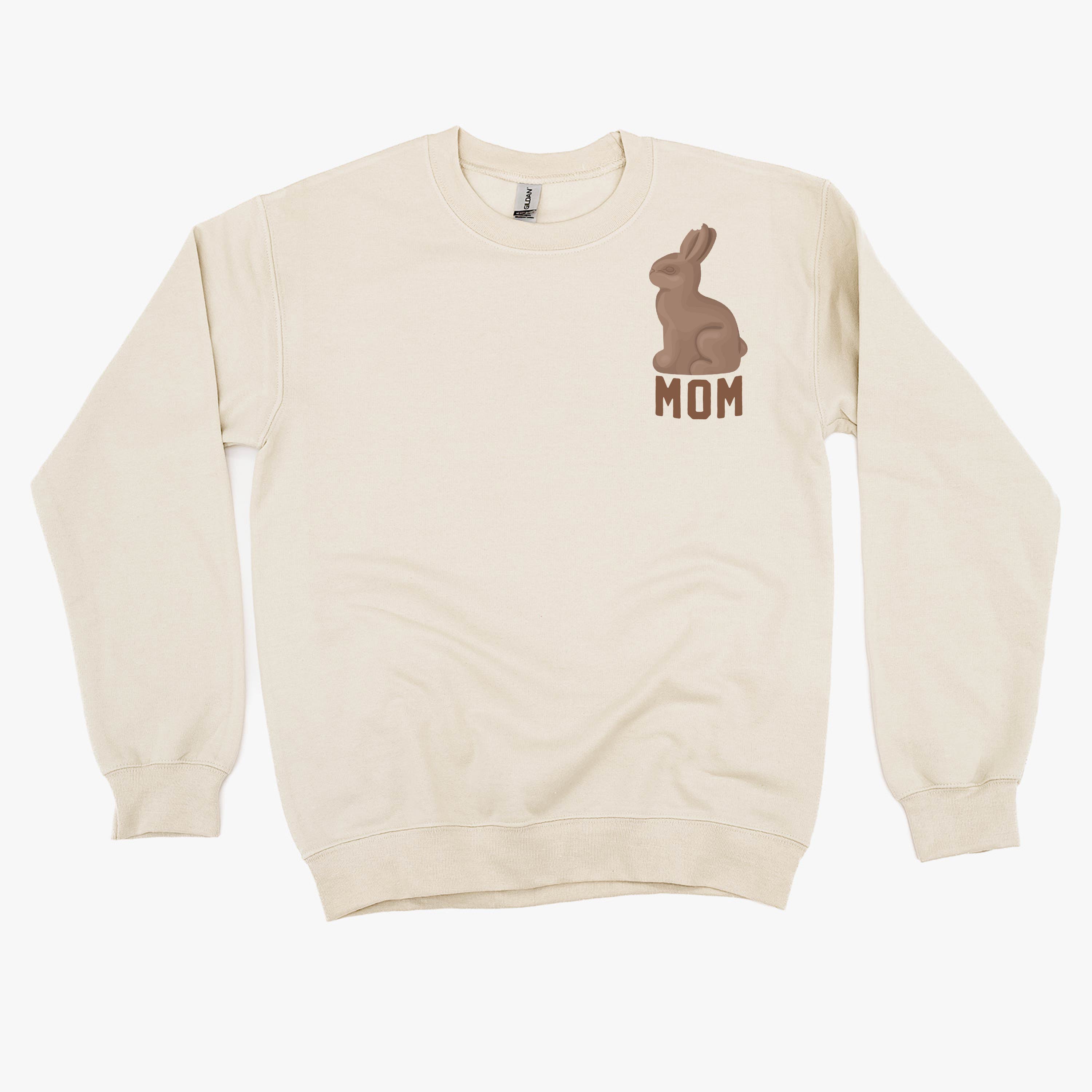 Mom - Chocolate Bunny (pocket) - BASIC Fleece Little Mama Shirt Shop LLC