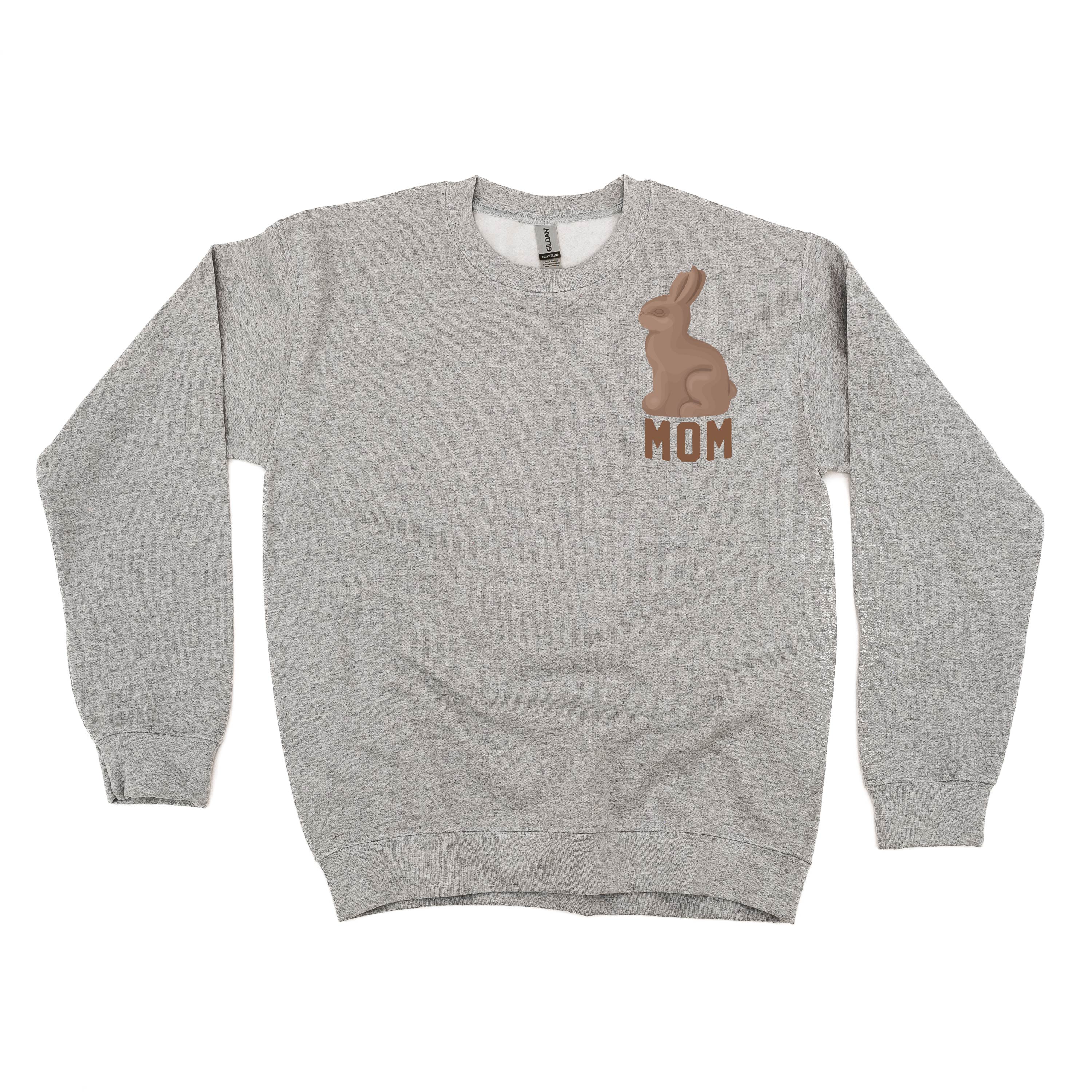 Mom - Chocolate Bunny (pocket) - BASIC Fleece Little Mama Shirt Shop LLC