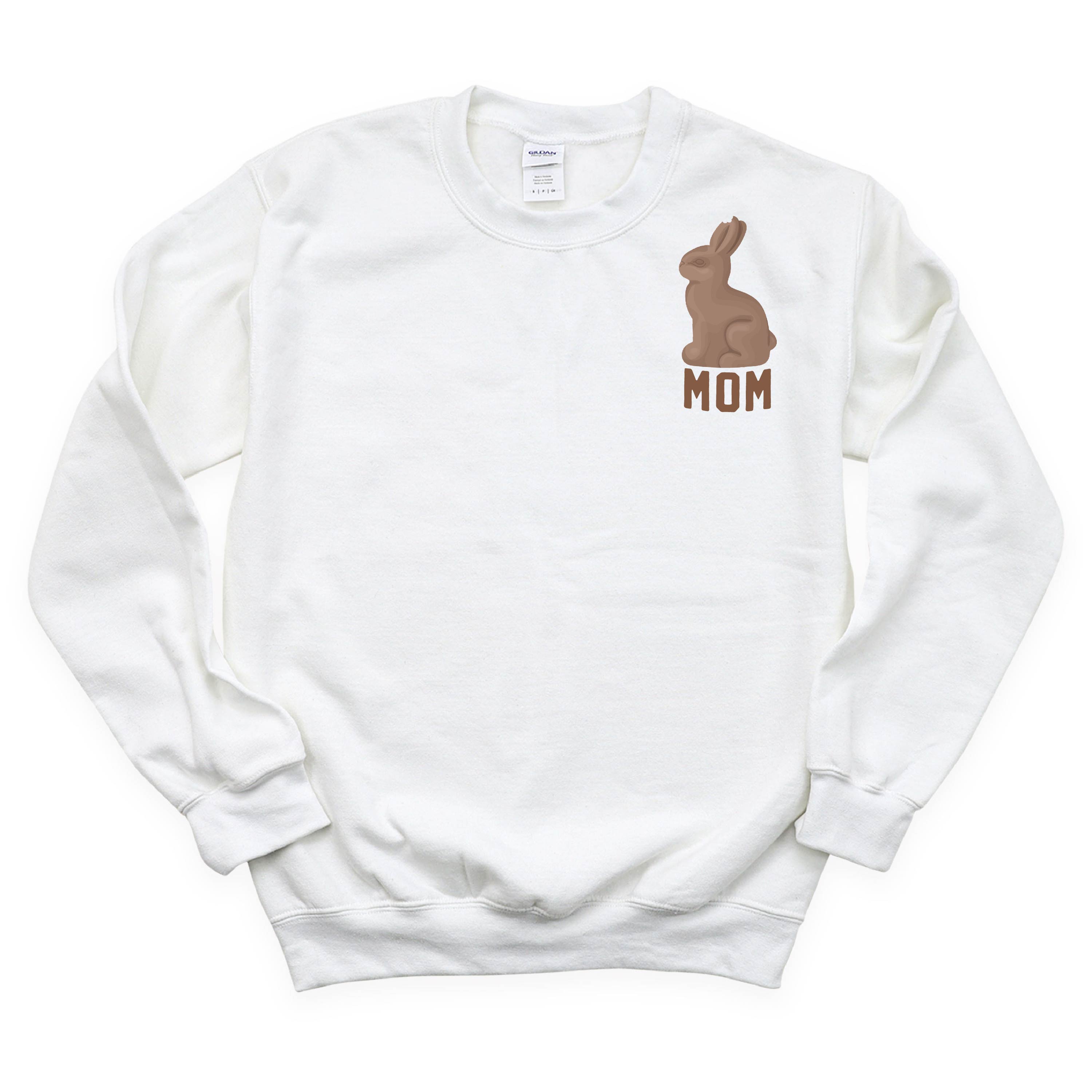 Mom - Chocolate Bunny (pocket) - BASIC Fleece Little Mama Shirt Shop LLC