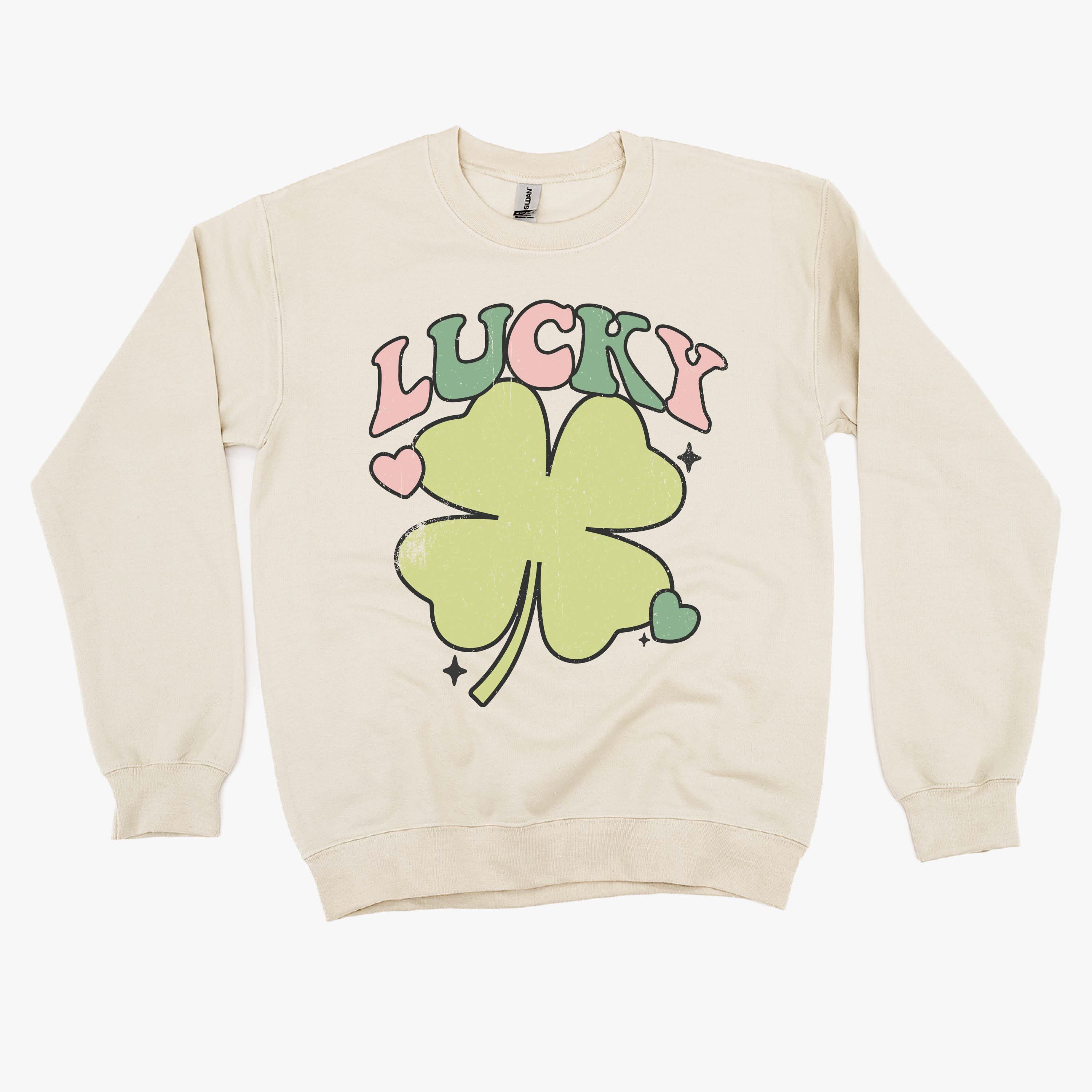 Green Oversized Lucky Shamrock - BASIC Fleece Little Mama Shirt Shop LLC