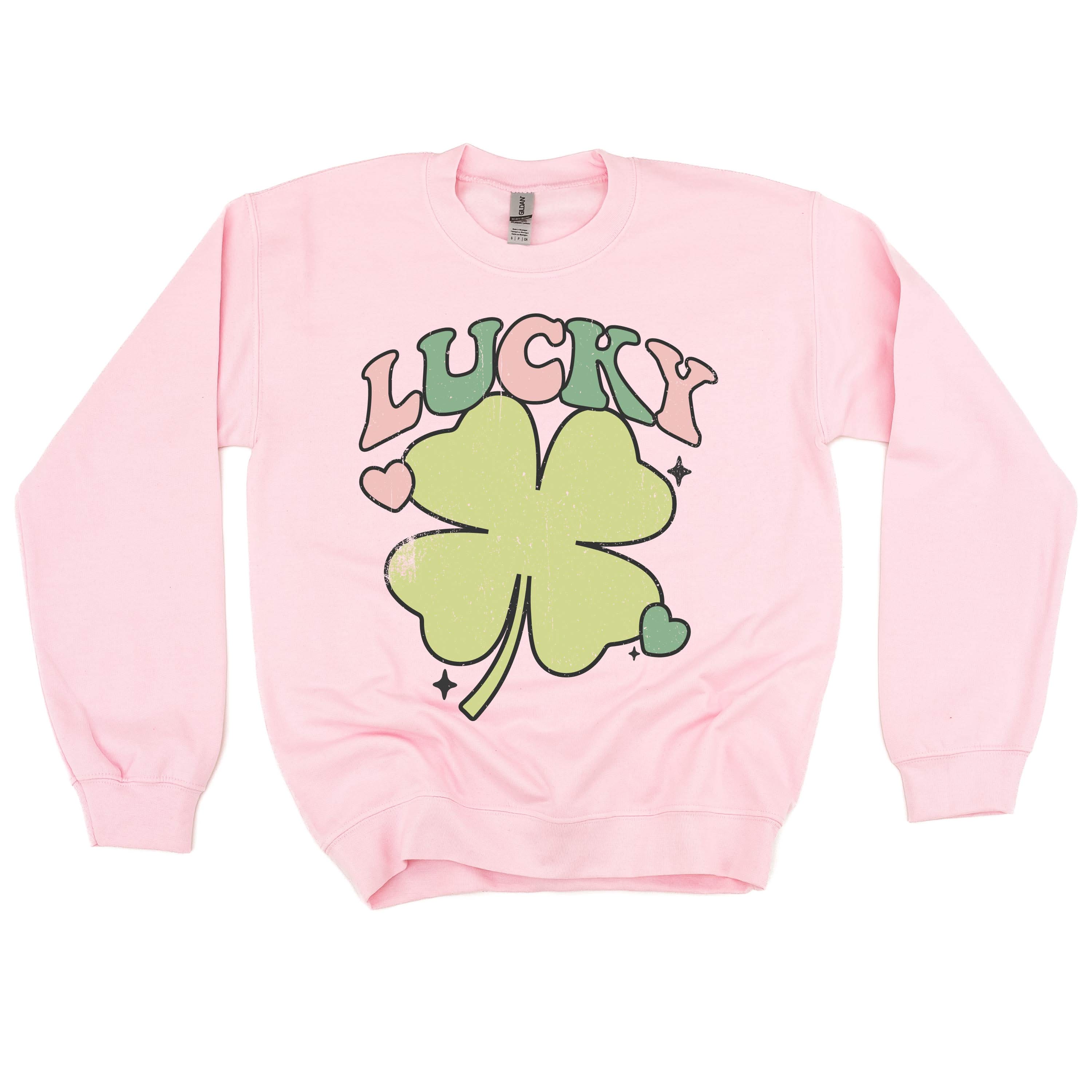 Green Oversized Lucky Shamrock - BASIC Fleece Little Mama Shirt Shop LLC