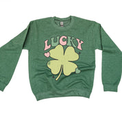 Green Oversized Lucky Shamrock - BASIC Fleece Little Mama Shirt Shop LLC