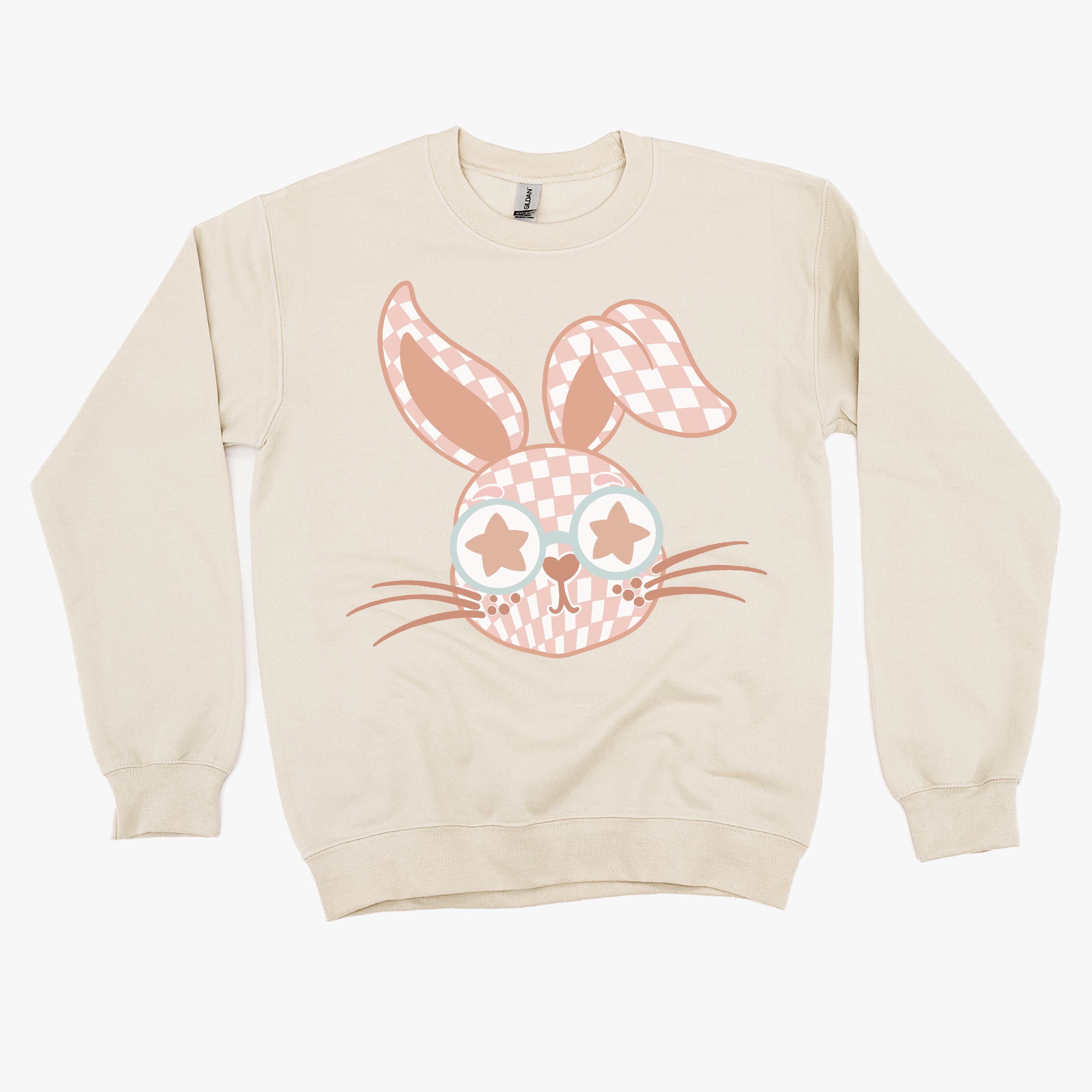 basic_fleece_pink_checkered_bunny_little_mama_shirt_shop