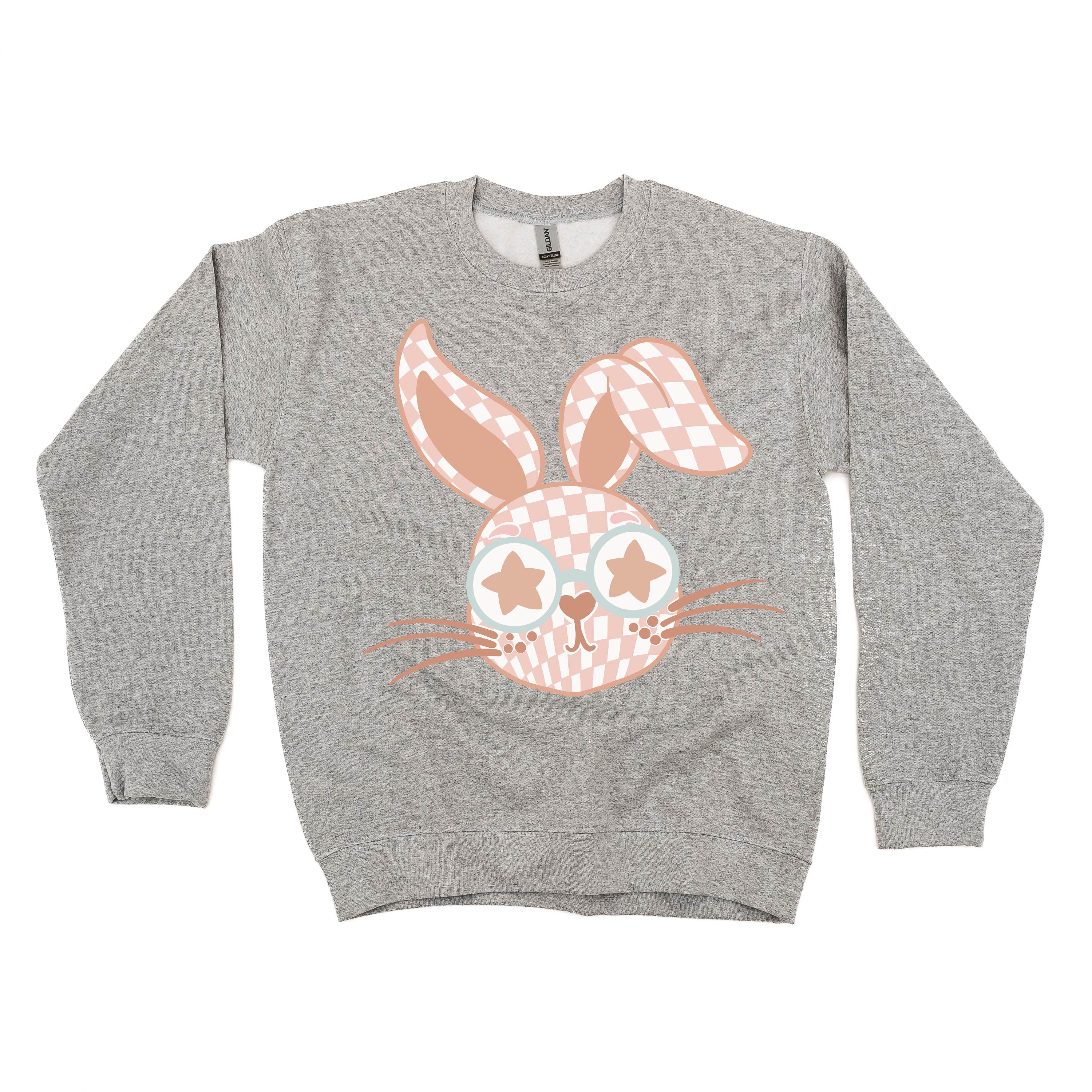 Pink Checkered Bunny - BASIC Fleece Little Mama Shirt Shop LLC