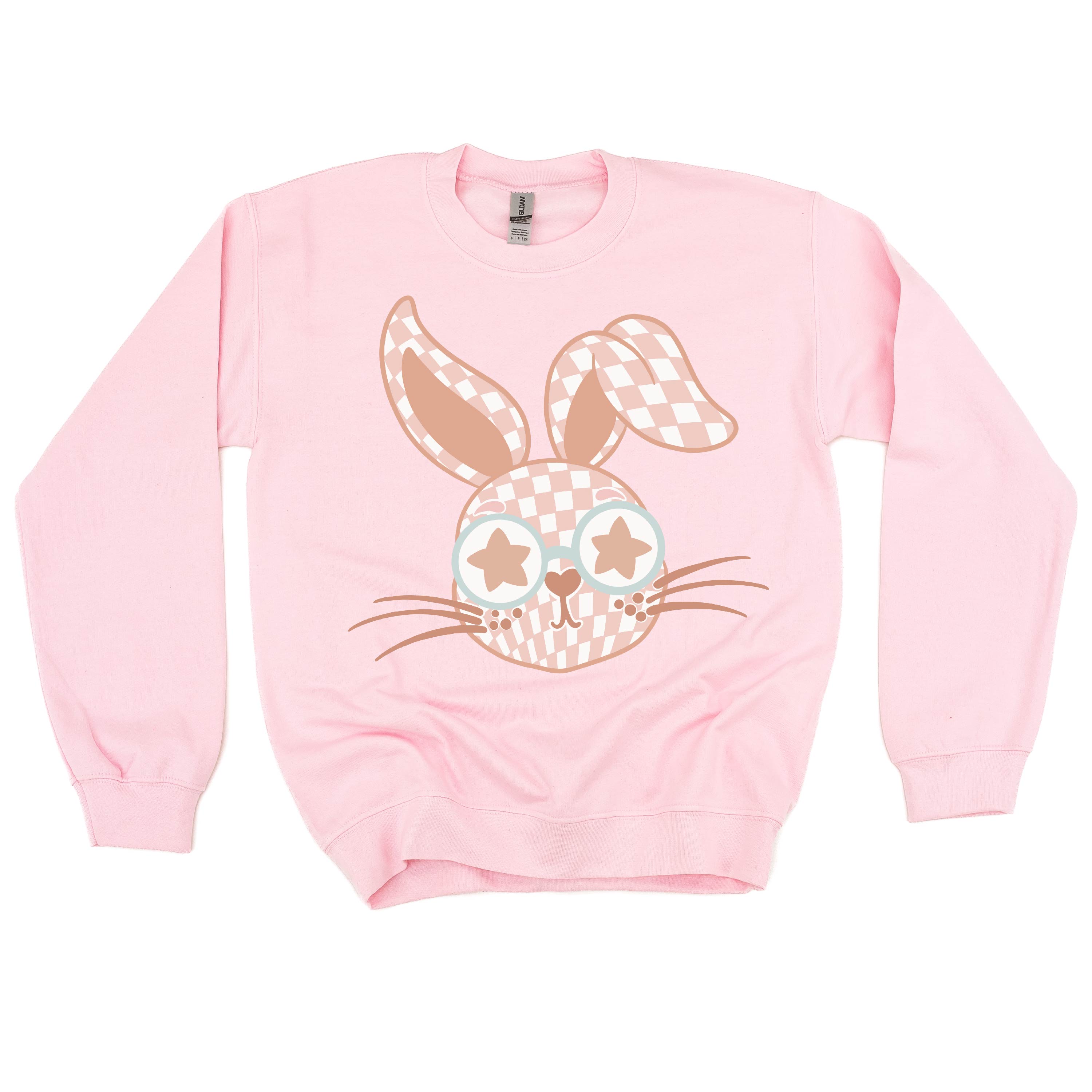 Pink Checkered Bunny - BASIC Fleece Little Mama Shirt Shop LLC