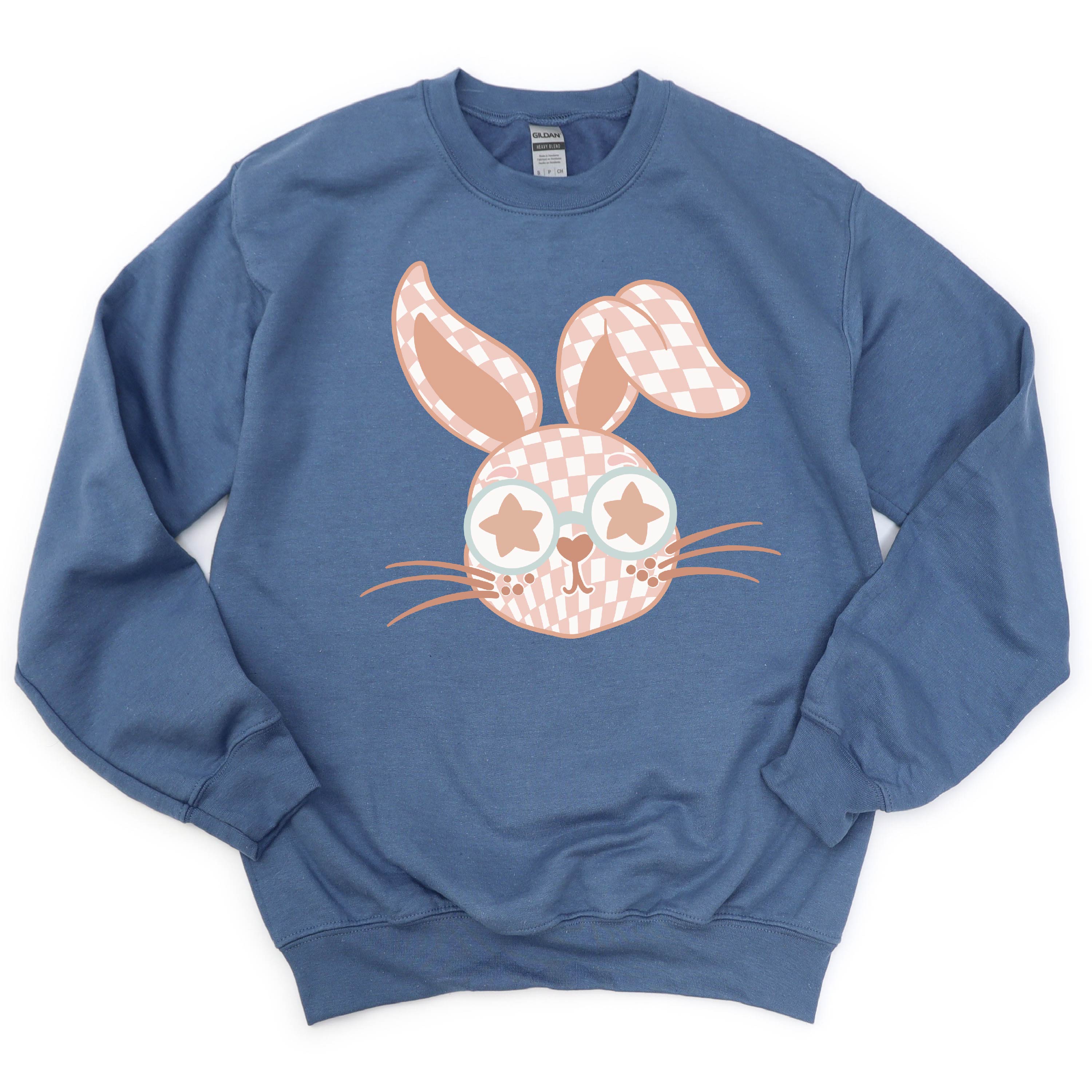 Pink Checkered Bunny - BASIC Fleece Little Mama Shirt Shop LLC