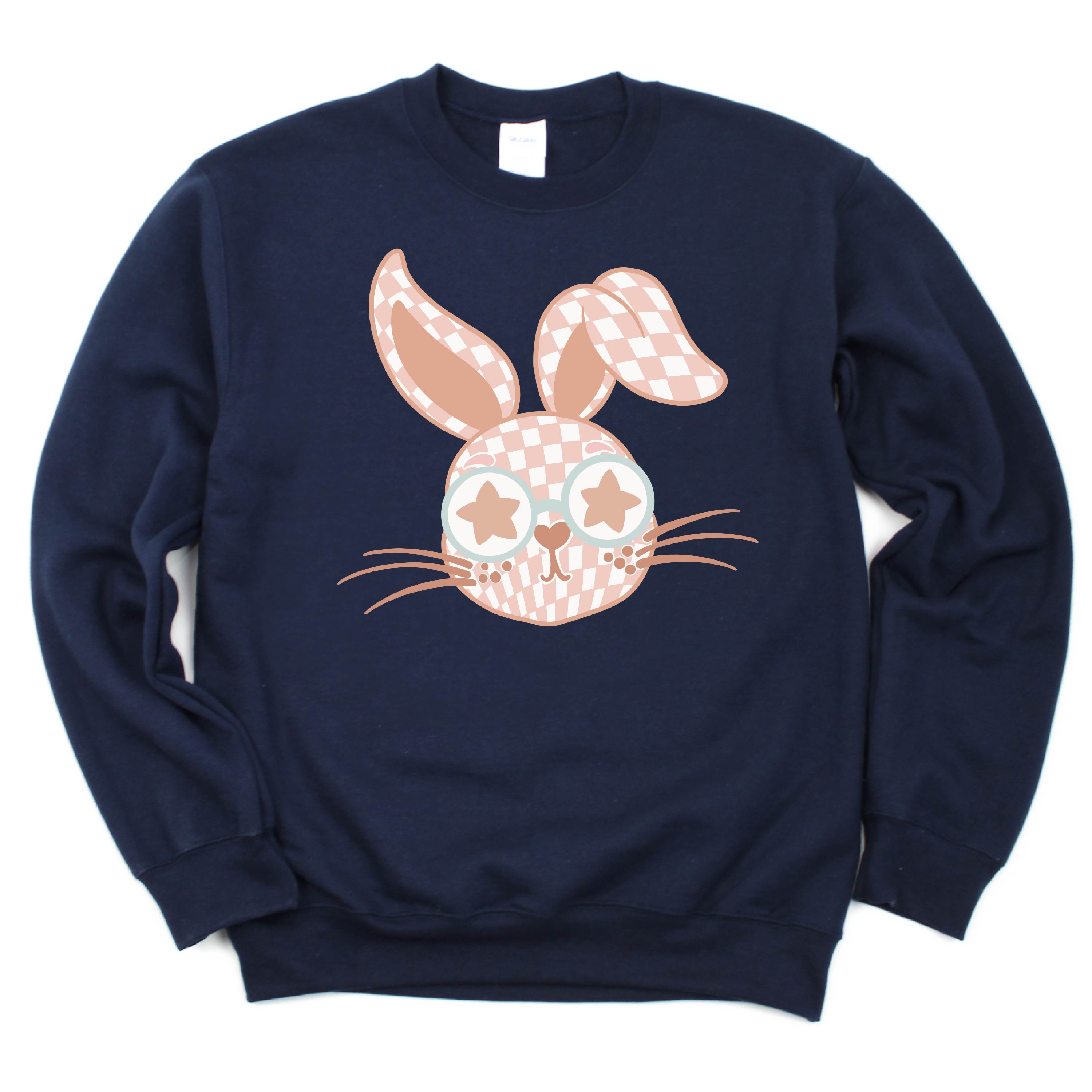 Pink Checkered Bunny - BASIC Fleece Little Mama Shirt Shop LLC