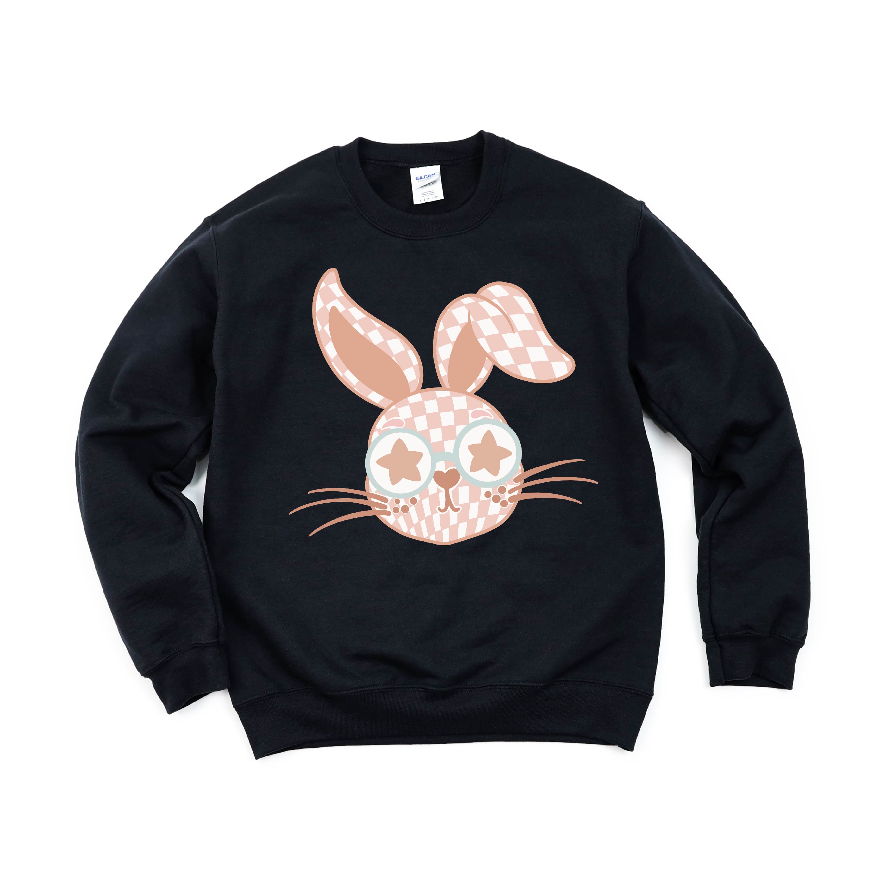 Pink Checkered Bunny - BASIC Fleece Little Mama Shirt Shop LLC