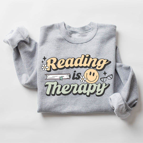 Reading Is Therapy - BASIC FLEECE CREWNECK
