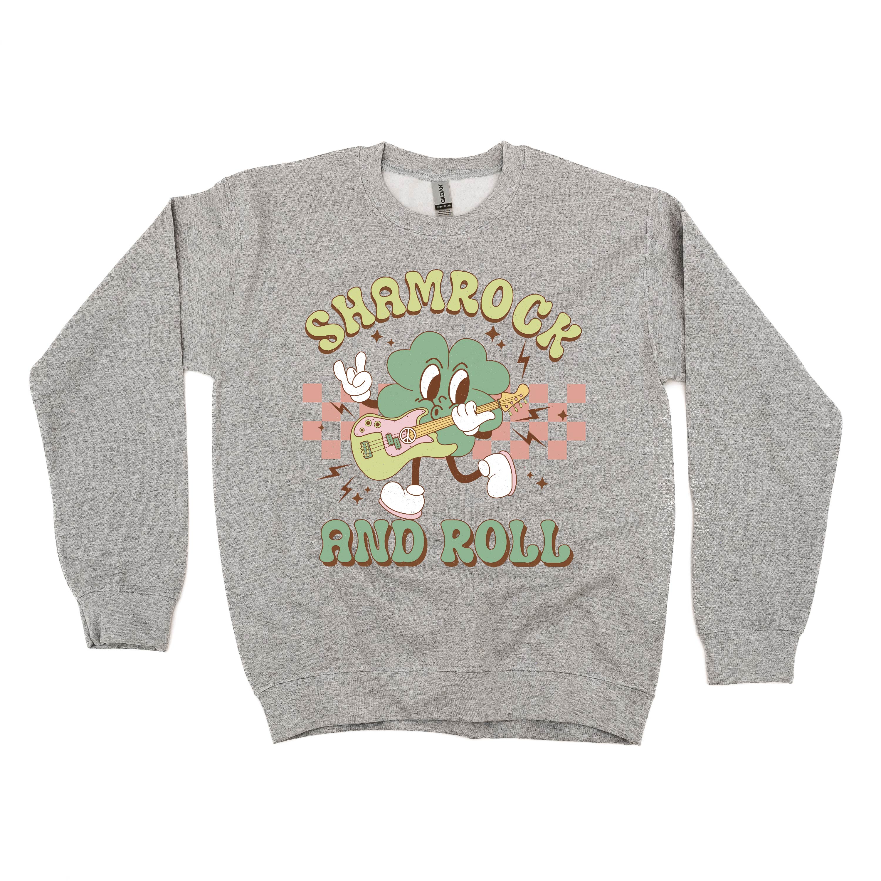 Rock N Roll Shamrock - BASIC Fleece Little Mama Shirt Shop LLC