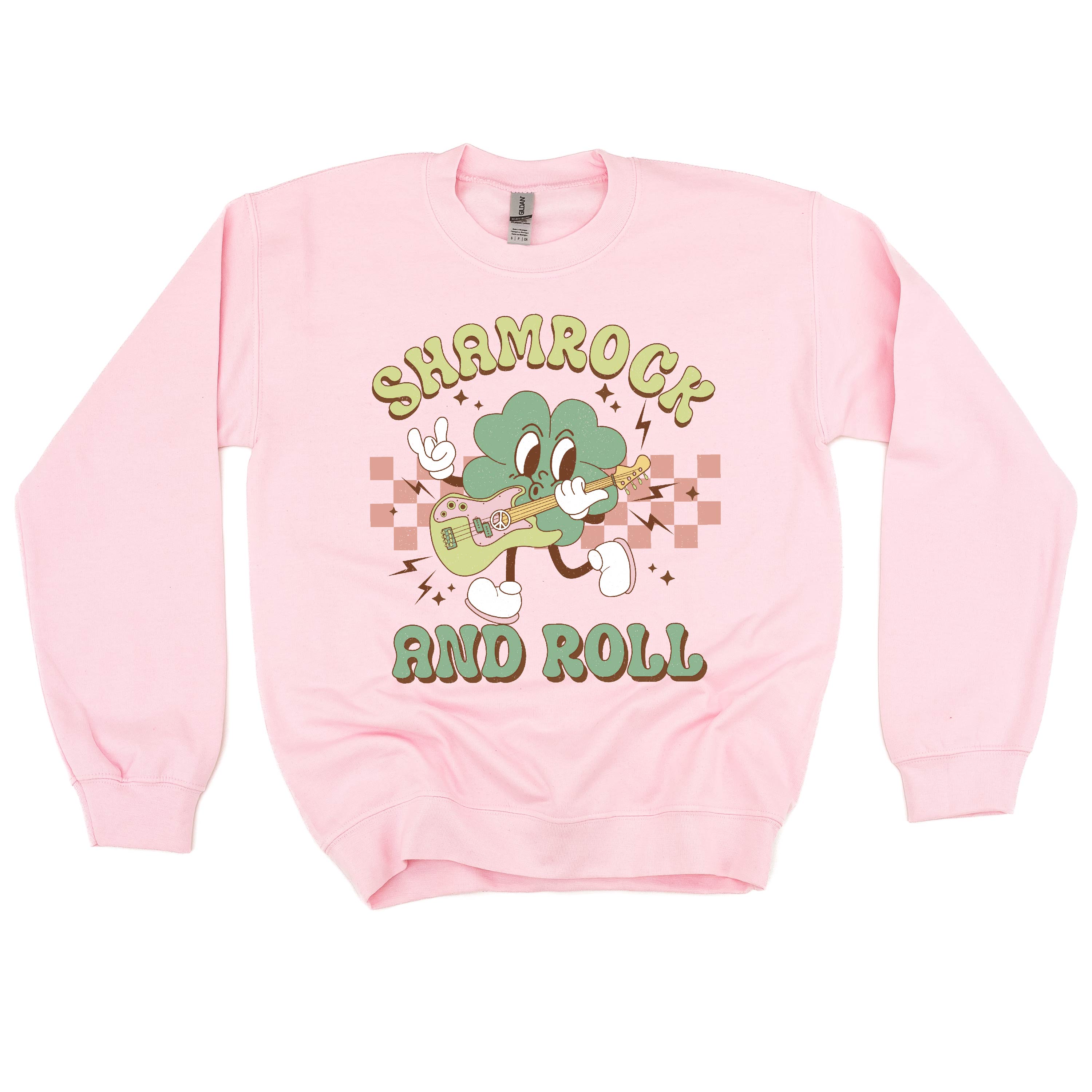 Rock N Roll Shamrock - BASIC Fleece Little Mama Shirt Shop LLC