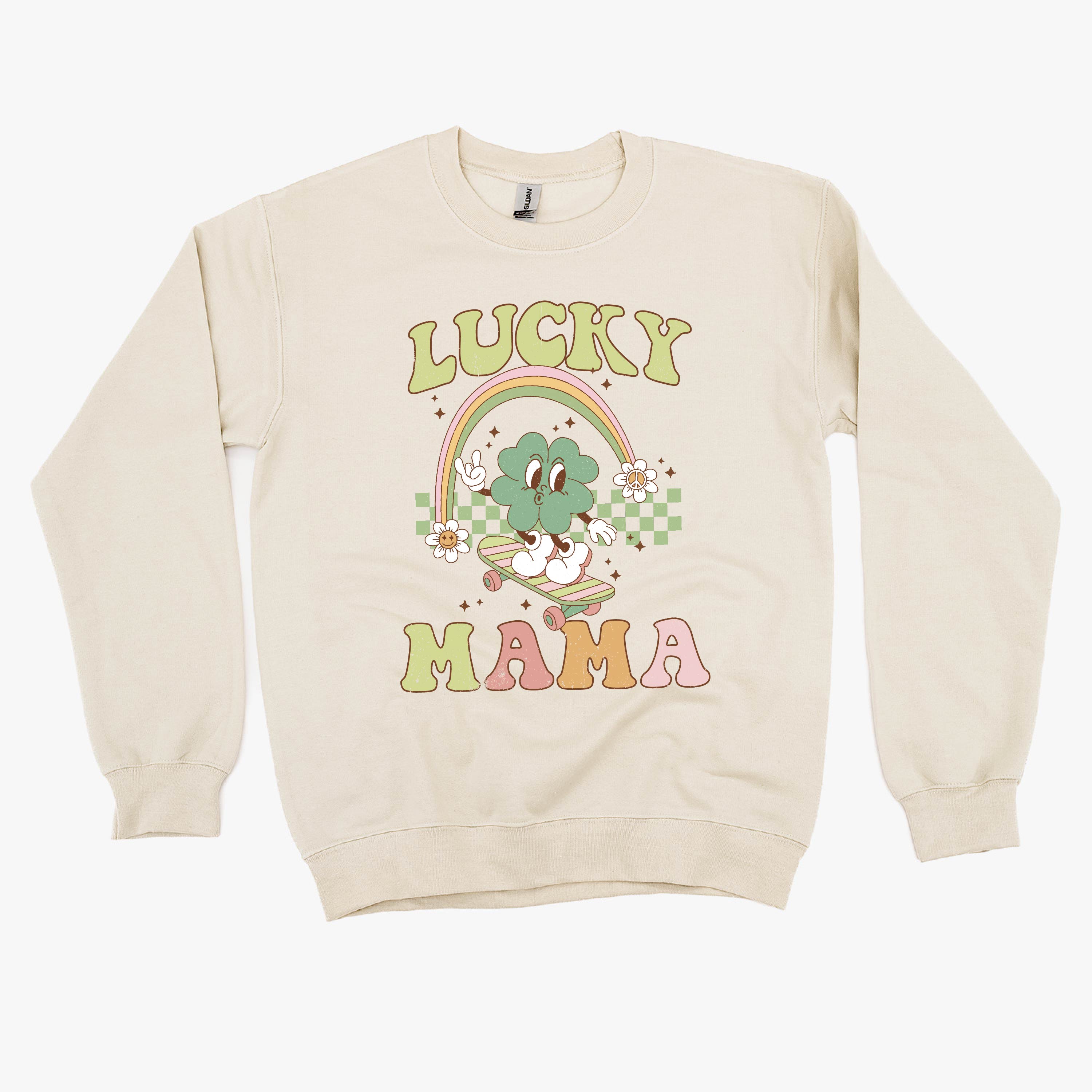 Skateboard - Lucky Mama - BASIC Fleece Little Mama Shirt Shop LLC
