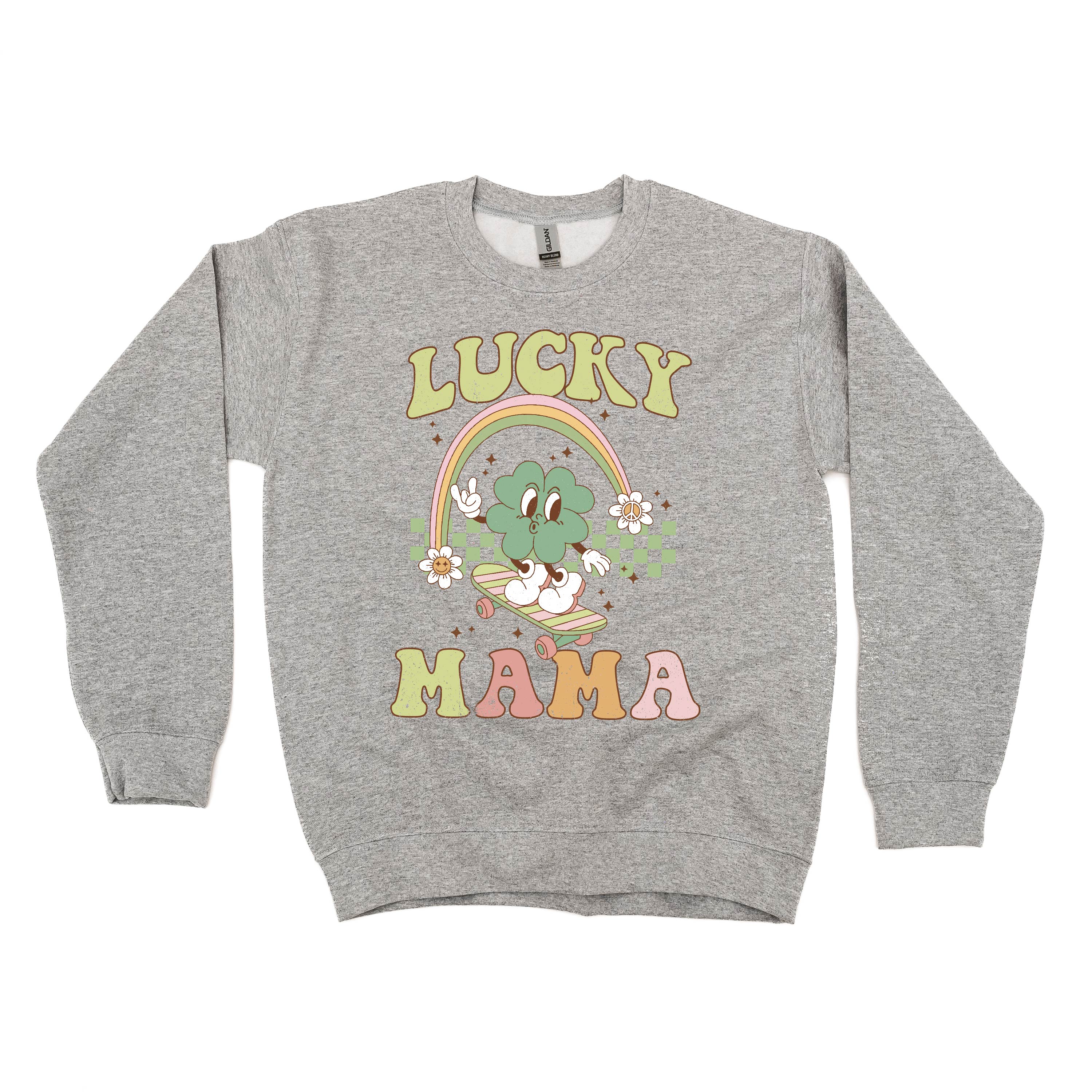 Skateboard - Lucky Mama - BASIC Fleece Little Mama Shirt Shop LLC