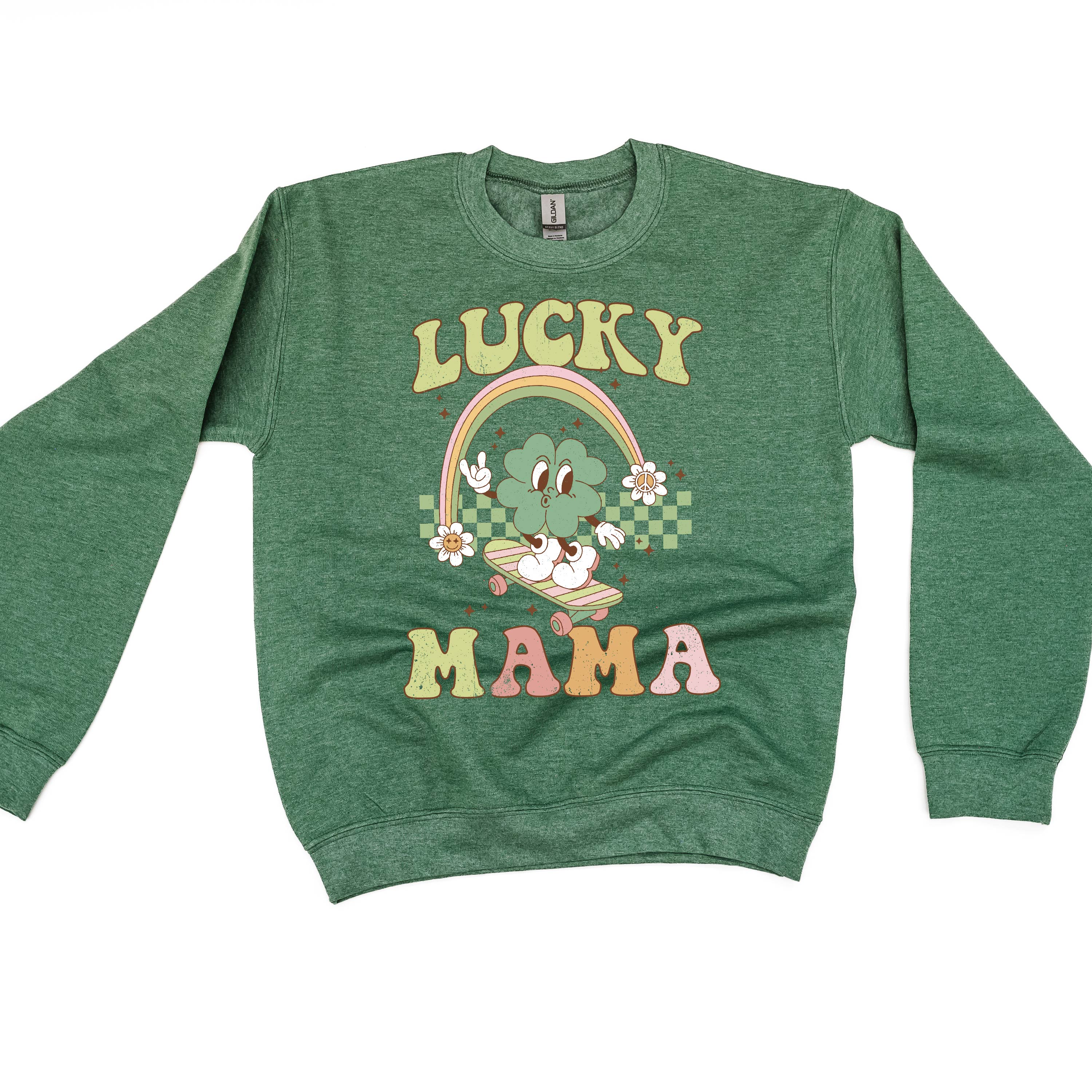Skateboard - Lucky Mama - BASIC Fleece Little Mama Shirt Shop LLC