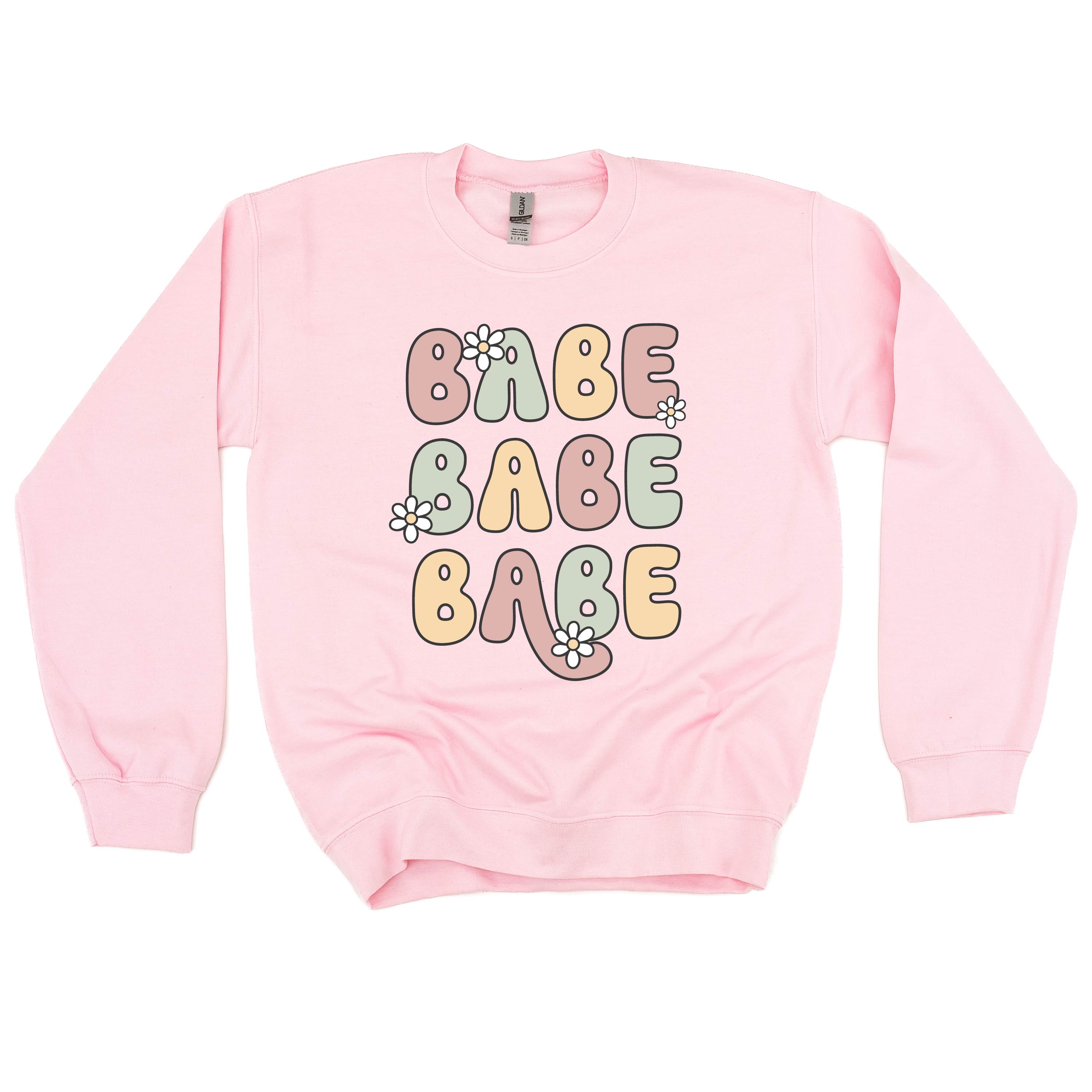 BABE x3 with Daisies - BASIC FLEECE CREWNECK