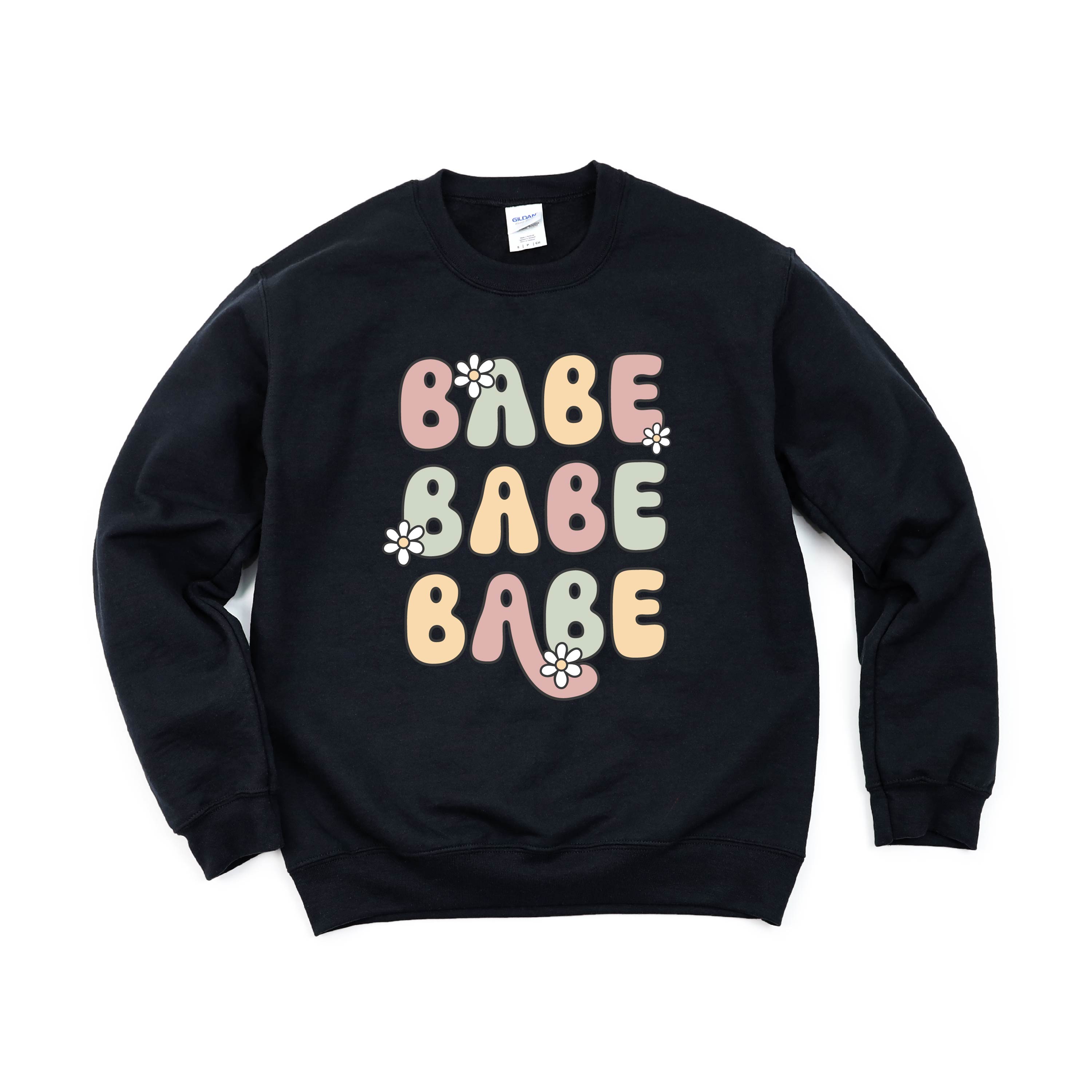 BABE x3 with Daisies - BASIC FLEECE CREWNECK
