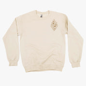 Flower Diamond (Pocket Front) w/ Actually Life is Beautiful and I Have Time (Back) - BASIC FLEECE CREWNECK