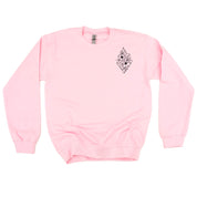 Flower Diamond (Pocket Front) w/ Actually Life is Beautiful and I Have Time (Back) - BASIC FLEECE CREWNECK