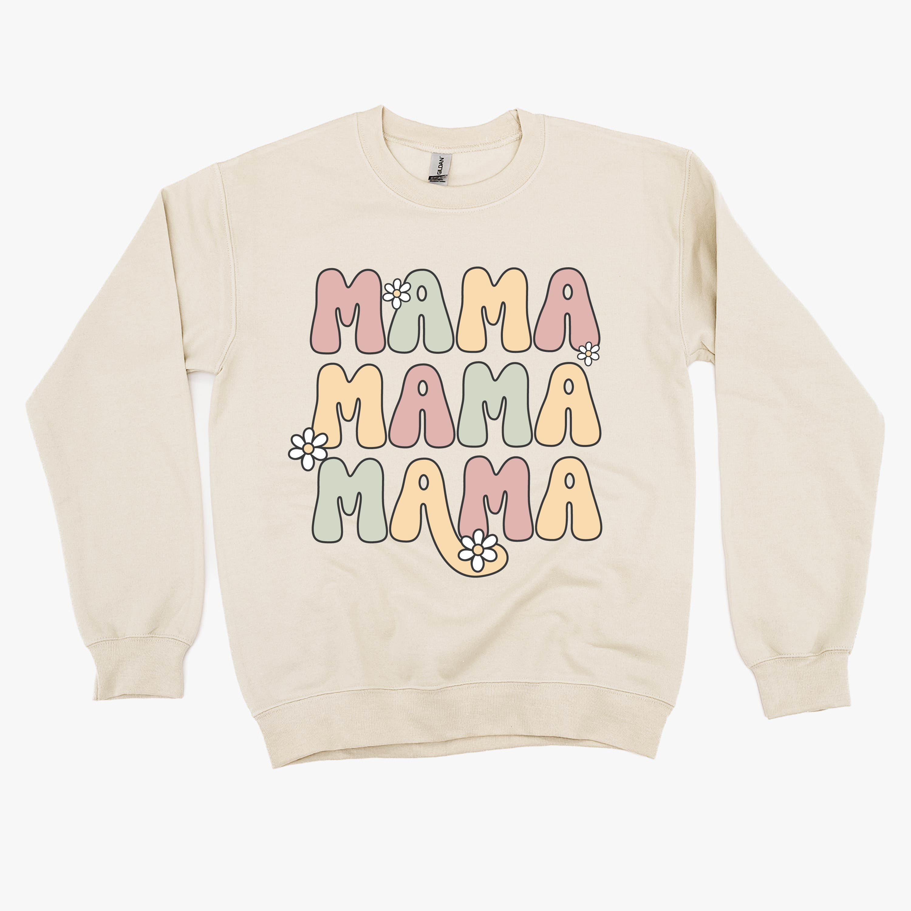 MAMA x3 with Daisies - BASIC Fleece Little Mama Shirt Shop LLC