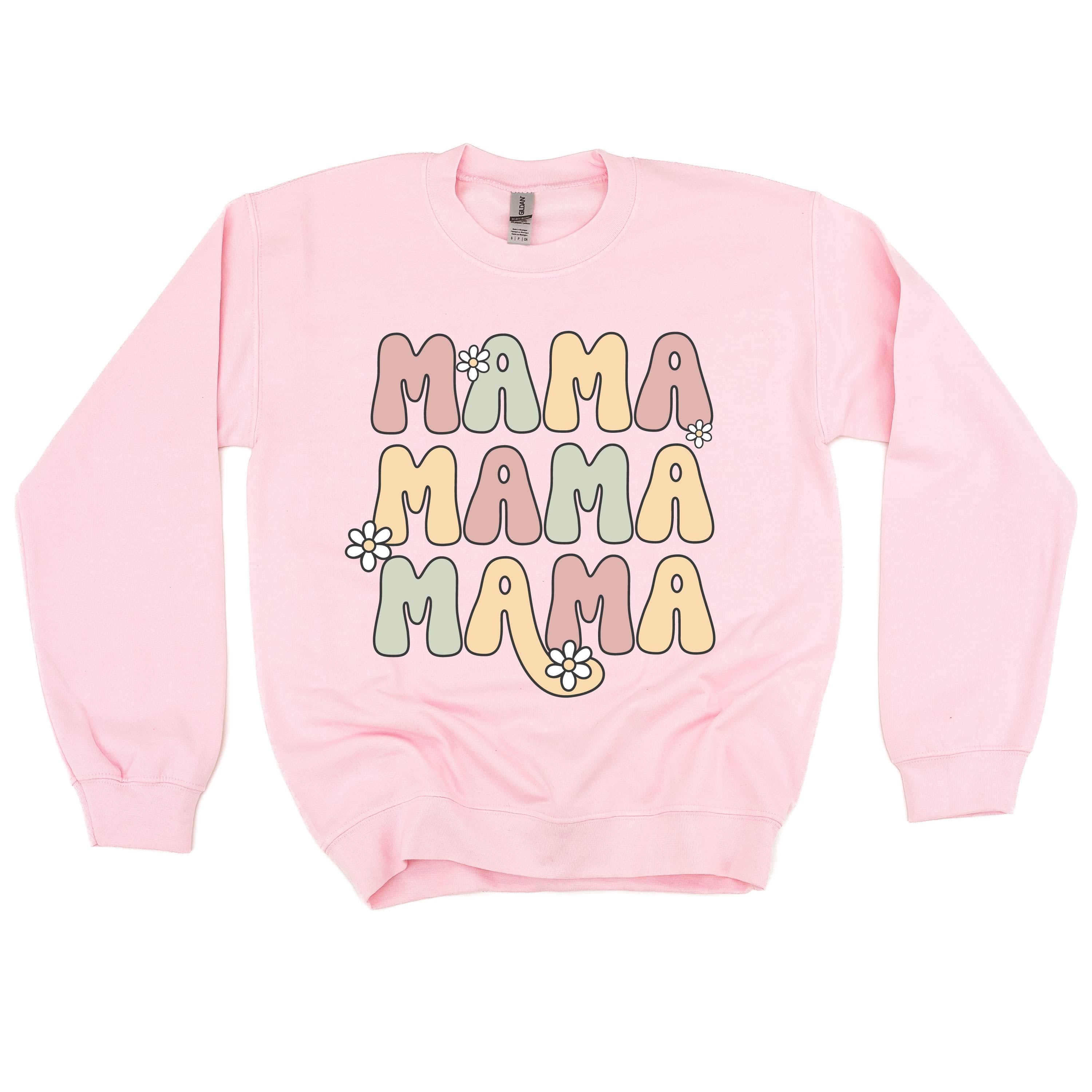 MAMA x3 with Daisies - BASIC Fleece Little Mama Shirt Shop LLC