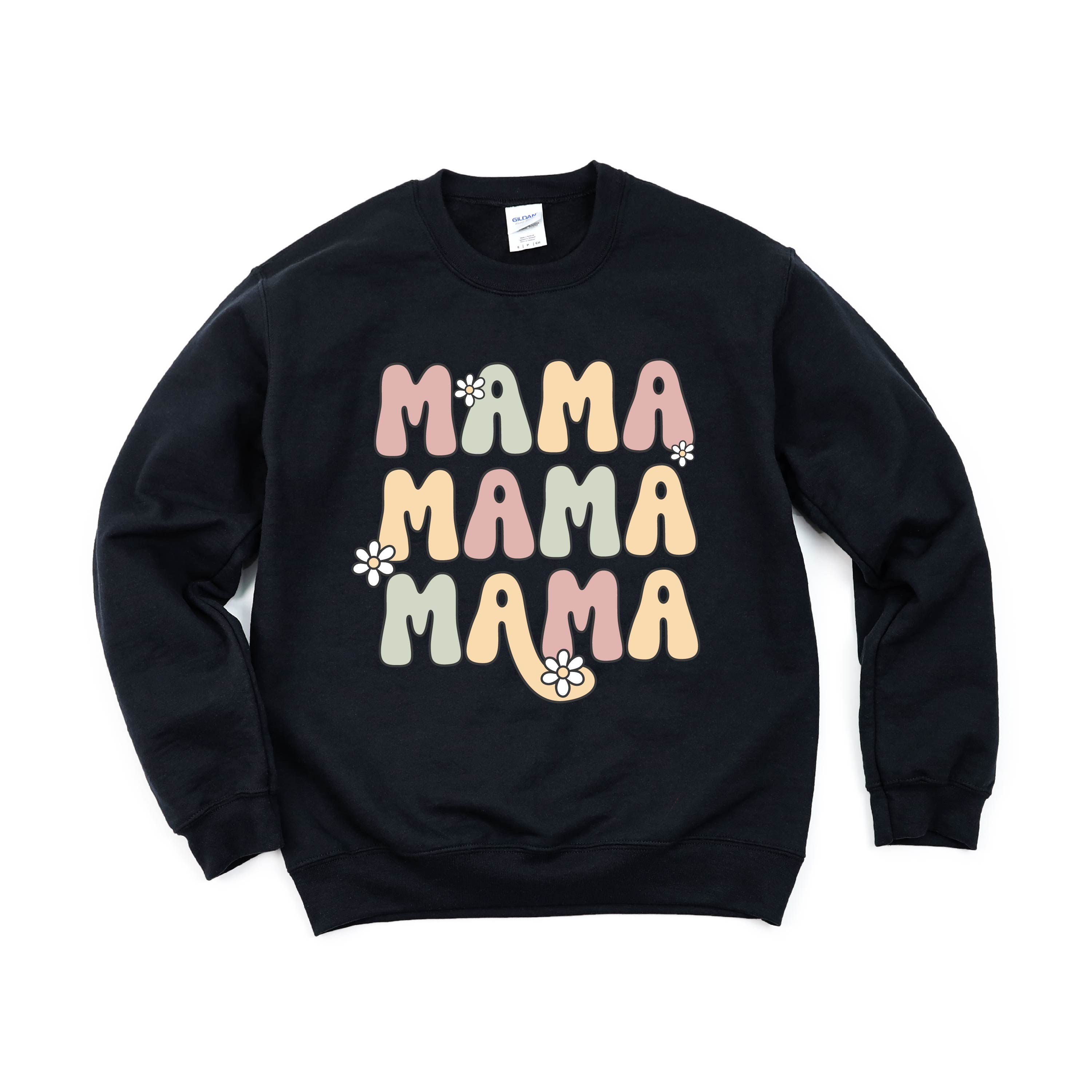 MAMA x3 with Daisies - BASIC Fleece Little Mama Shirt Shop LLC