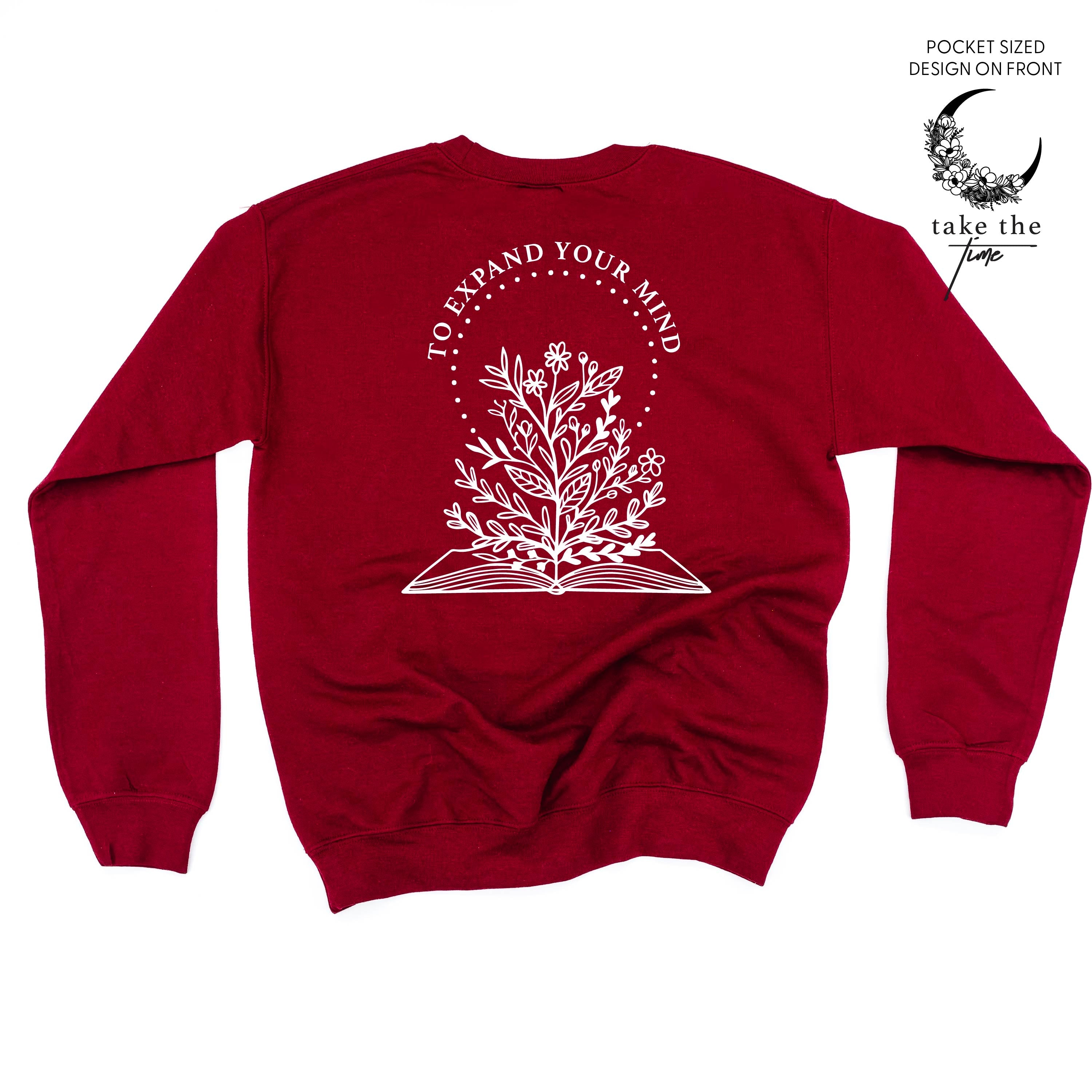 Take the Time (Front Pocket) w/ To Expand Your Mind (Back) - Basic Fleece Little Mama Shirt Shop LLC