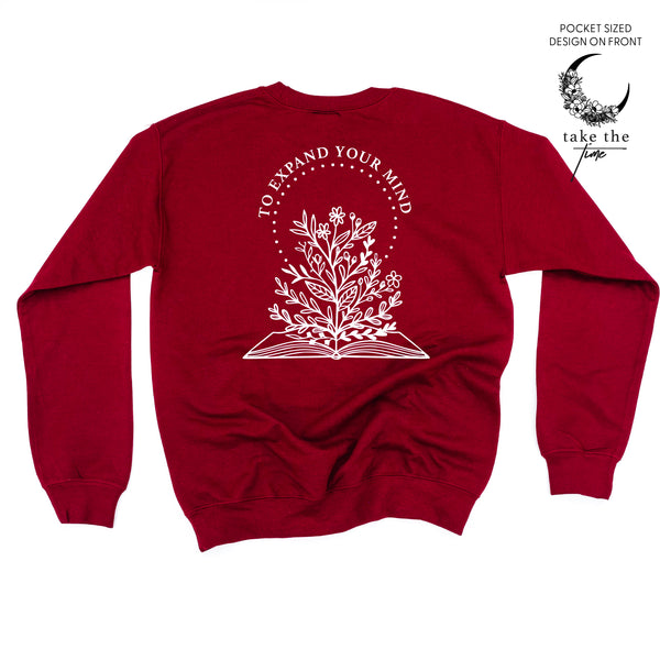 Take the Time (Front Pocket) w/ To Expand Your Mind (Back) - BASIC FLEECE CREWNECK