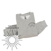 You Are My Sunshine Pocket Design w/ Full Sun on Back - BASIC FLEECE CREWNECK Little Mama Shirt Shop LLC