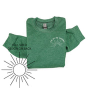 You Are My Sunshine Pocket Design w/ Full Sun on Back - BASIC FLEECE CREWNECK Little Mama Shirt Shop LLC