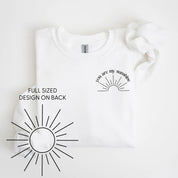 You Are My Sunshine Pocket Design w/ Full Sun on Back - BASIC FLEECE CREWNECK Little Mama Shirt Shop LLC