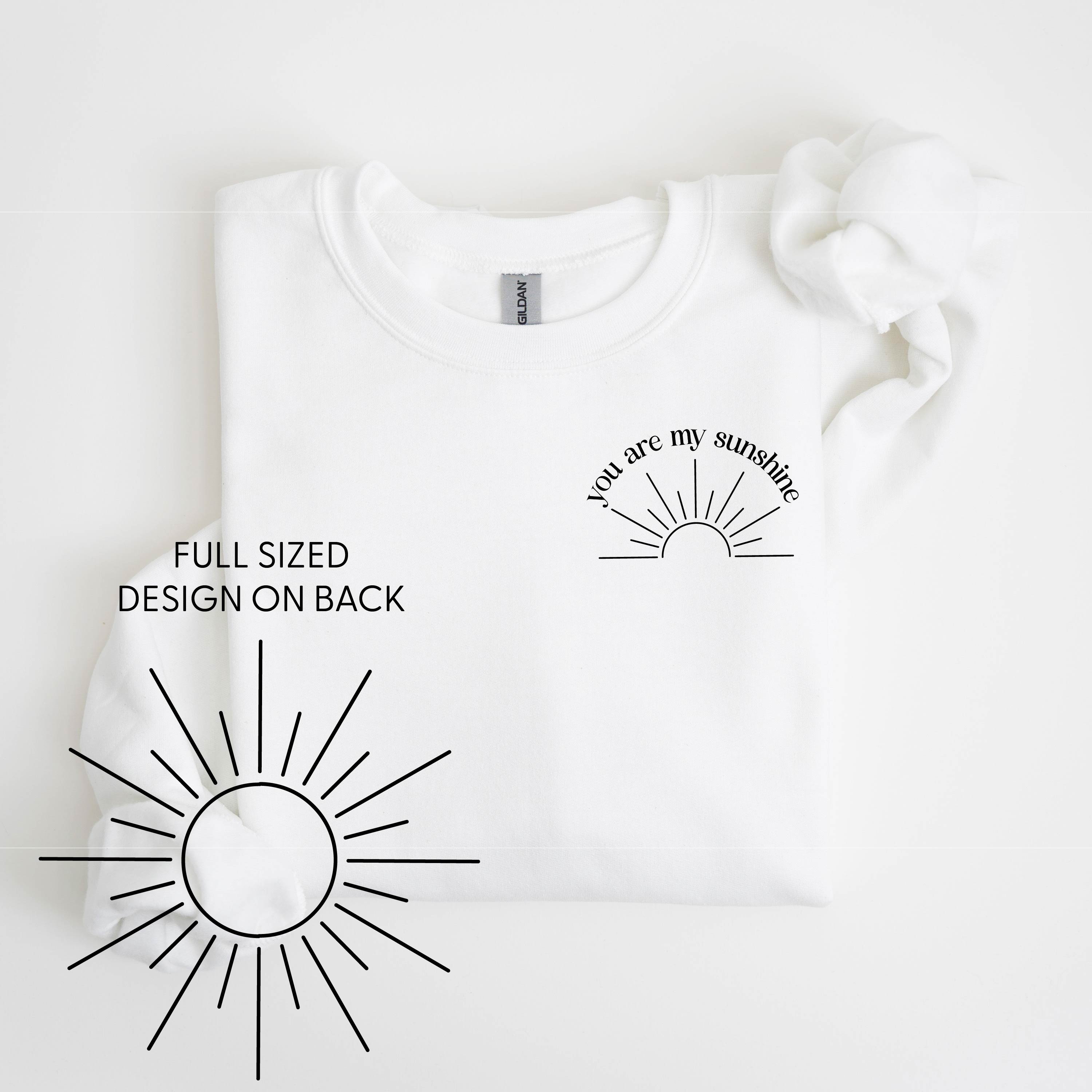  Full Sun on Back - BASIC FLEECE CREWNECK Little Mama Shirt Shop LLC