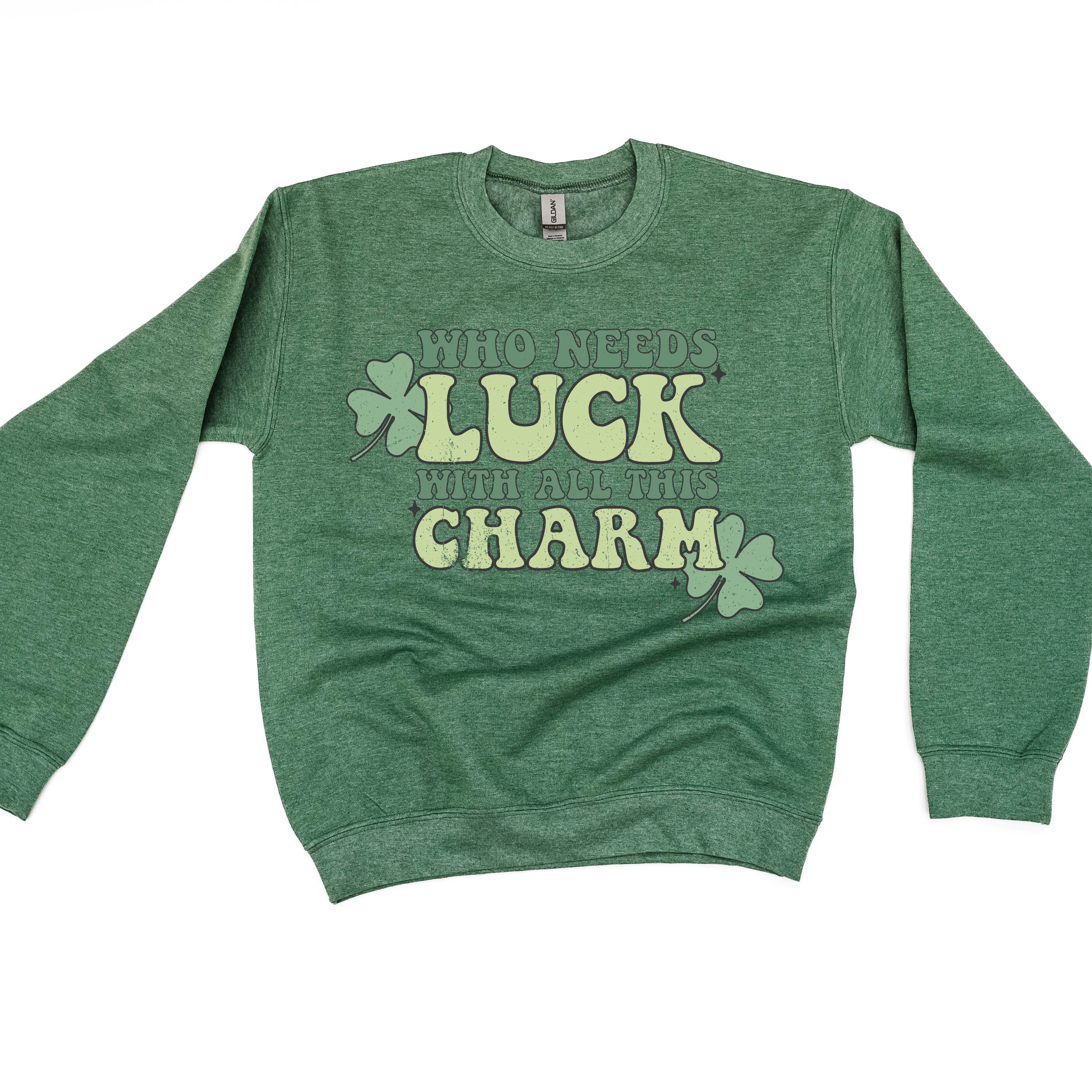 Who Needs Luck With All This Charm - BASIC Fleece Little Mama Shirt Shop LLC