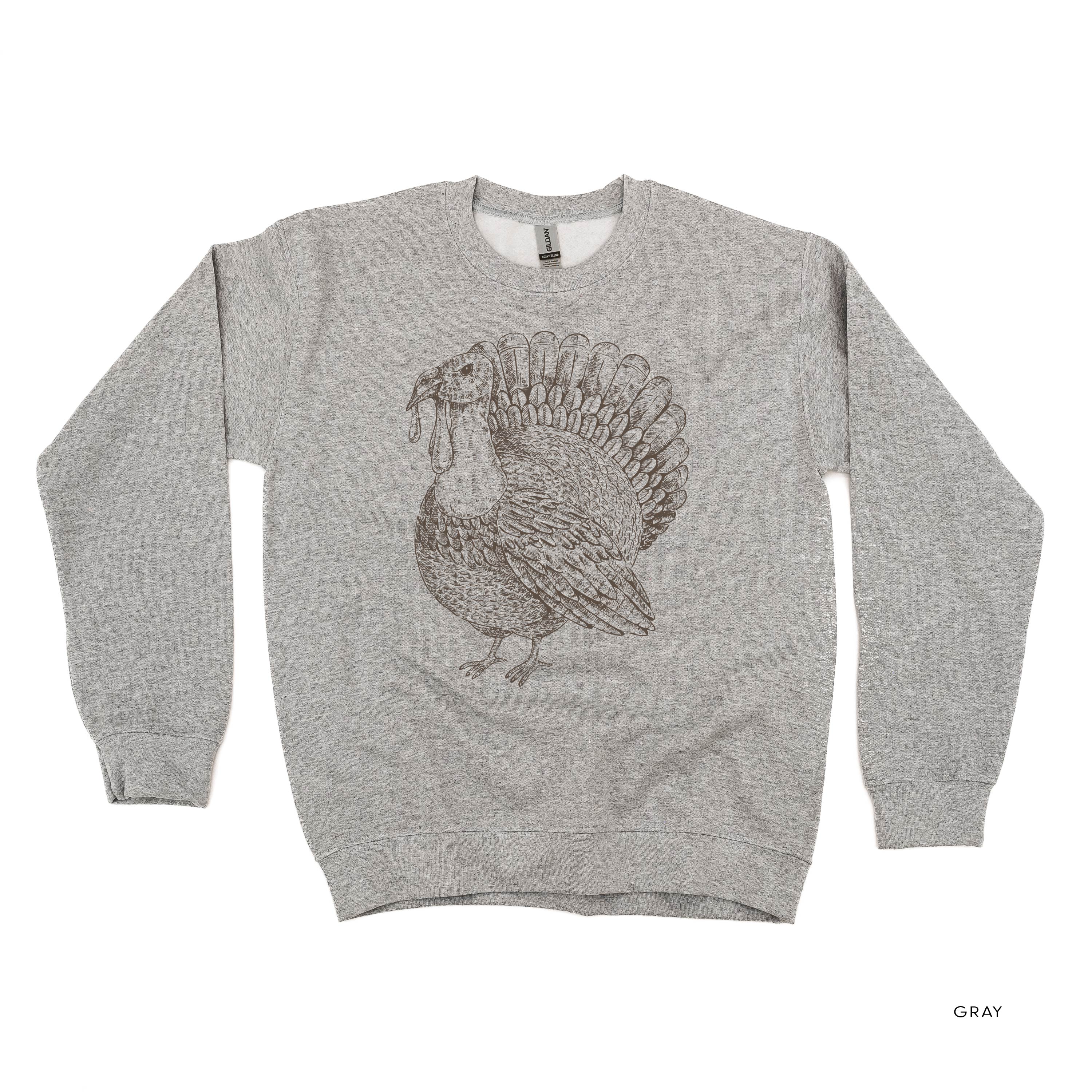 Thanksgiving Turkey Sketch - BASIC Fleece Little Mama Shirt Shop LLC