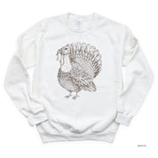 Thanksgiving Turkey Sketch - BASIC Fleece Little Mama Shirt Shop LLC