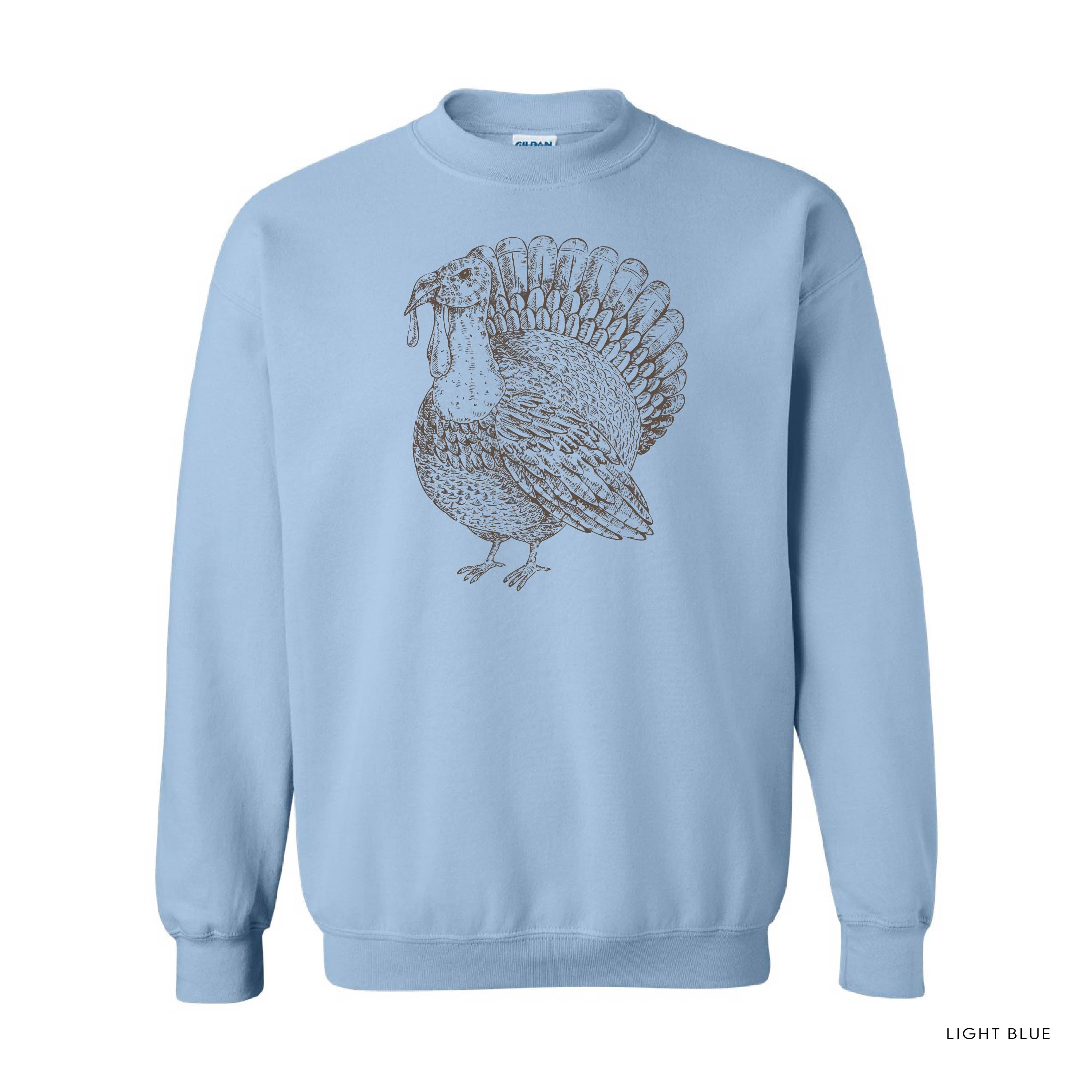Thanksgiving Turkey Sketch - BASIC Fleece Little Mama Shirt Shop LLC