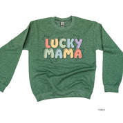Bubble Letters & Stars Lucky Mama - BASIC Fleece Little Mama Shirt Shop LLC
