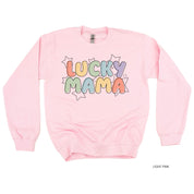 Bubble Letters & Stars Lucky Mama - BASIC Fleece Little Mama Shirt Shop LLC