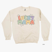 Bubble Letters & Stars Lucky Mama - BASIC Fleece Little Mama Shirt Shop LLC