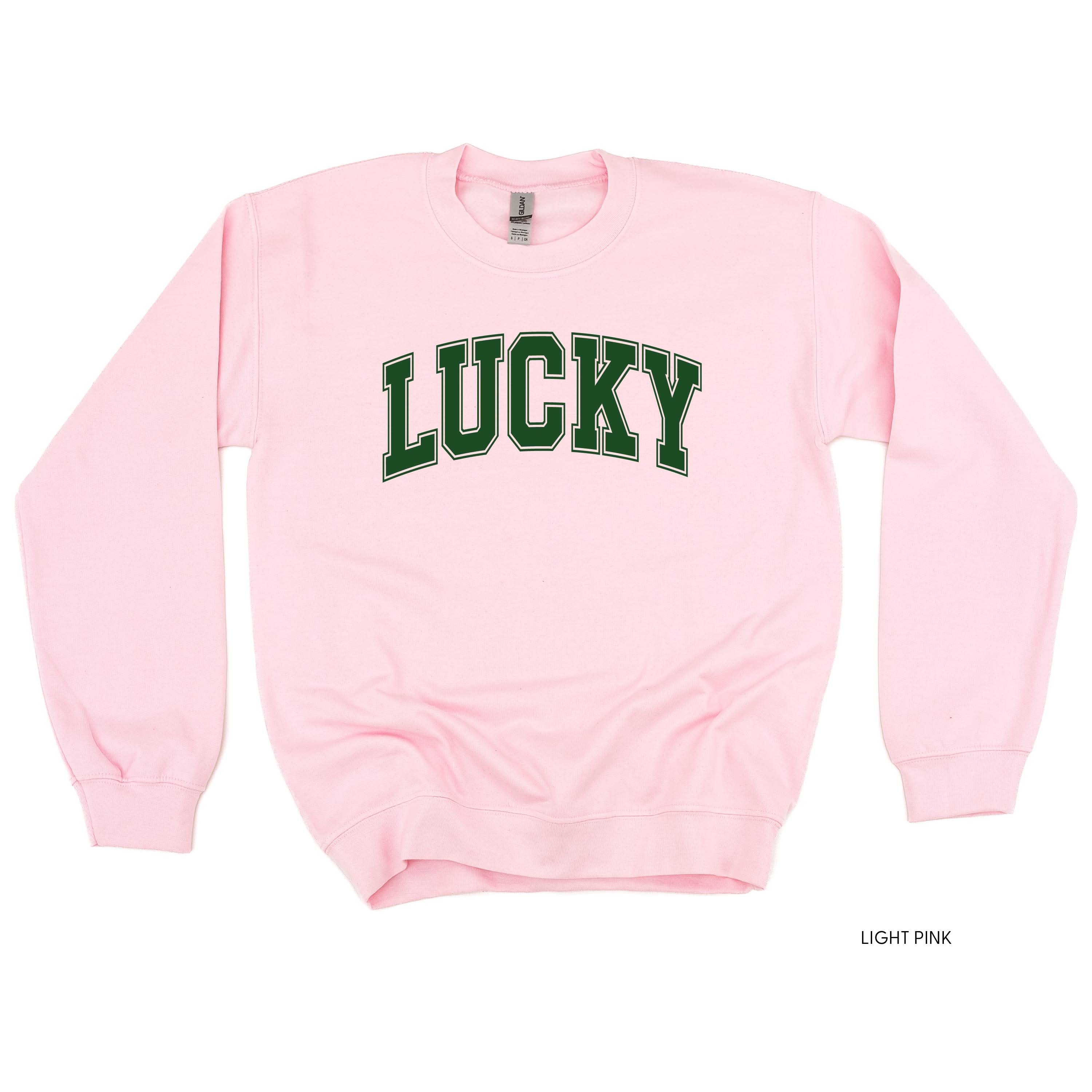 Lucky - Varsity Outline - Basic Fleece Little Mama Shirt Shop LLC