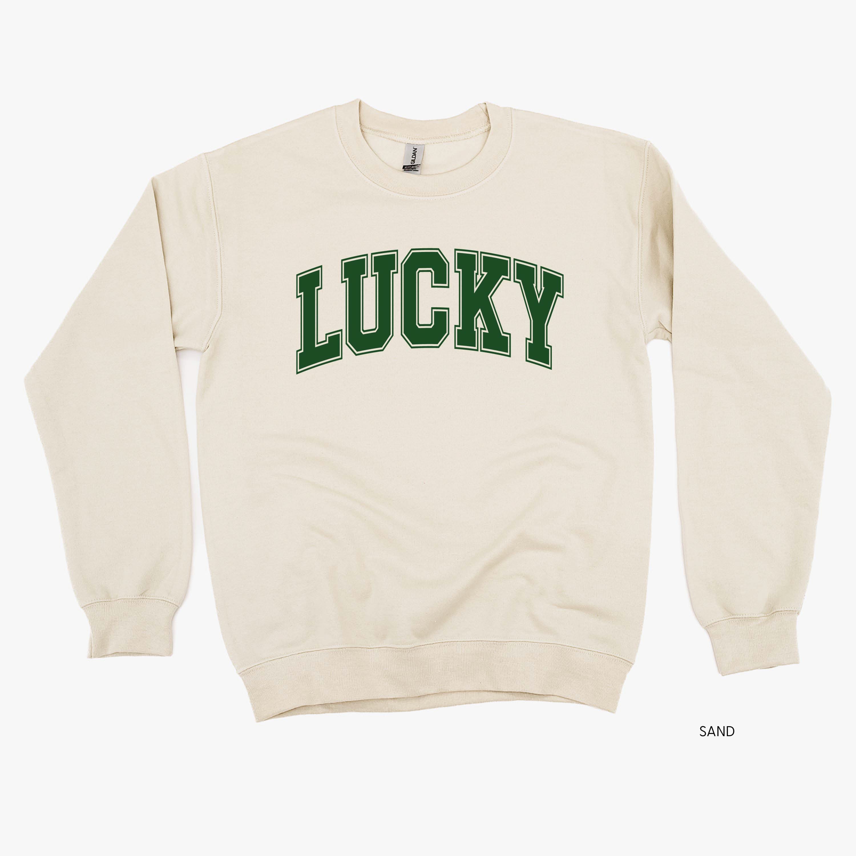 Lucky - Varsity Outline - Basic Fleece Little Mama Shirt Shop LLC