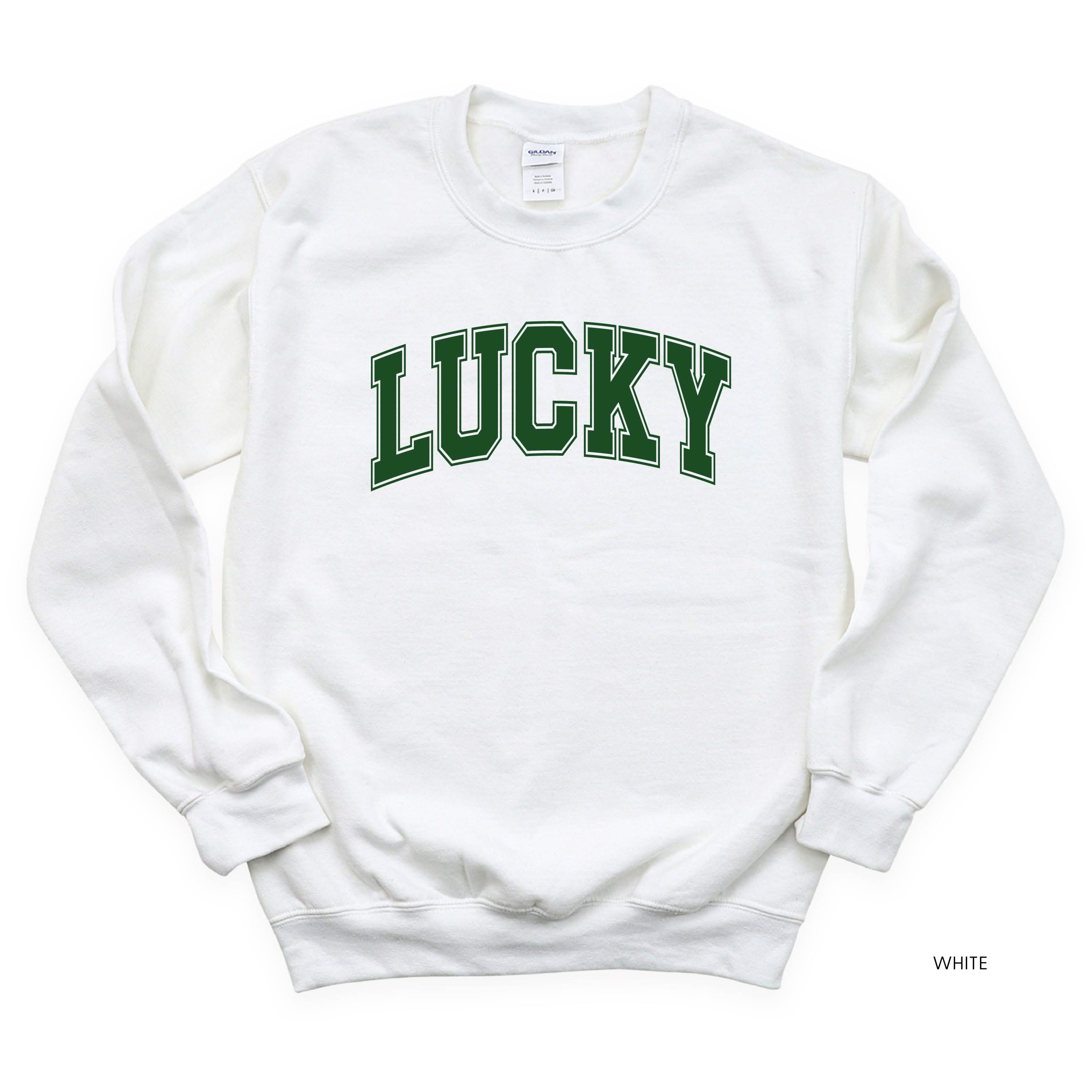 Lucky - Varsity Outline - Basic Fleece Little Mama Shirt Shop LLC