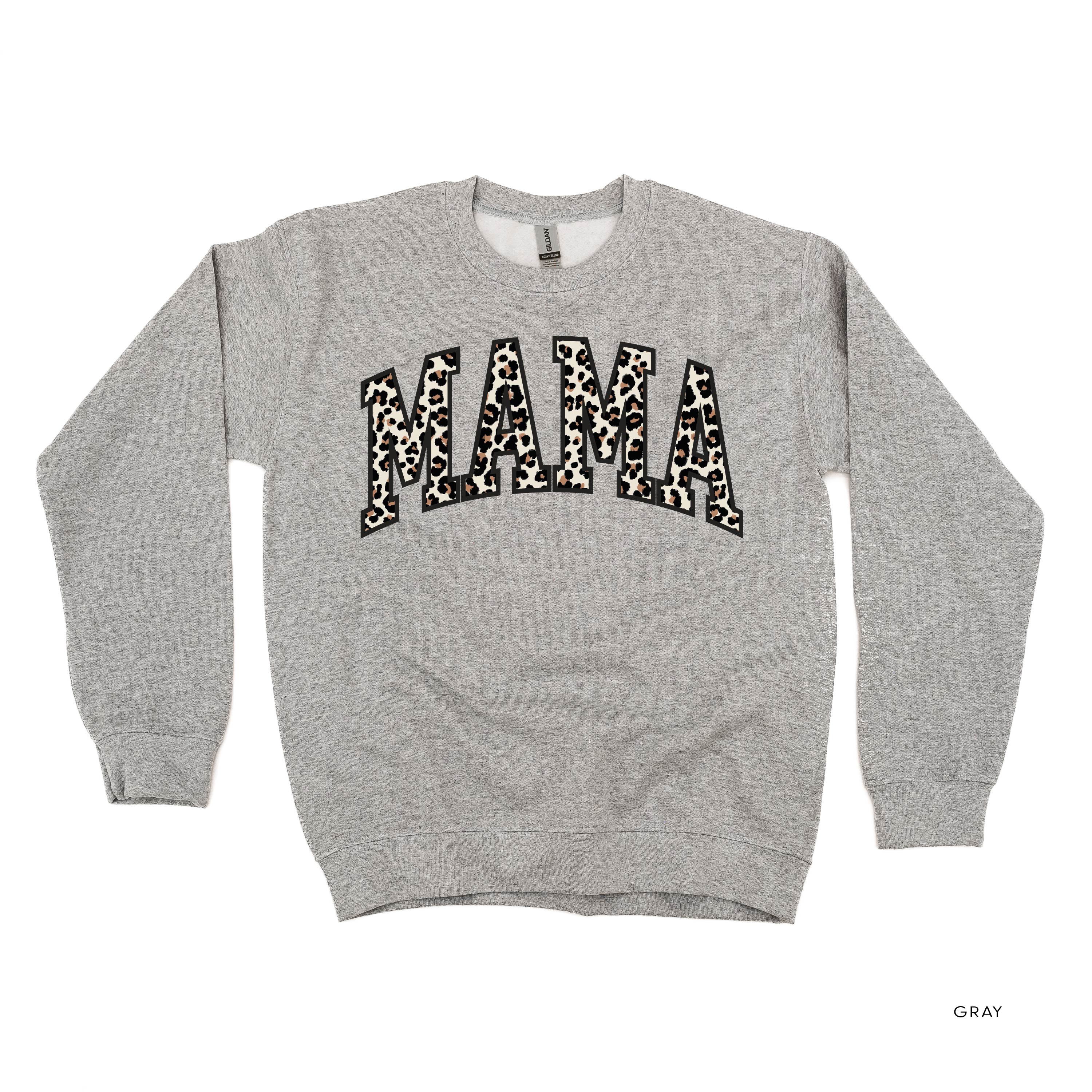 Mama (Varsity Leopard) - BASIC Fleece Little Mama Shirt Shop LLC