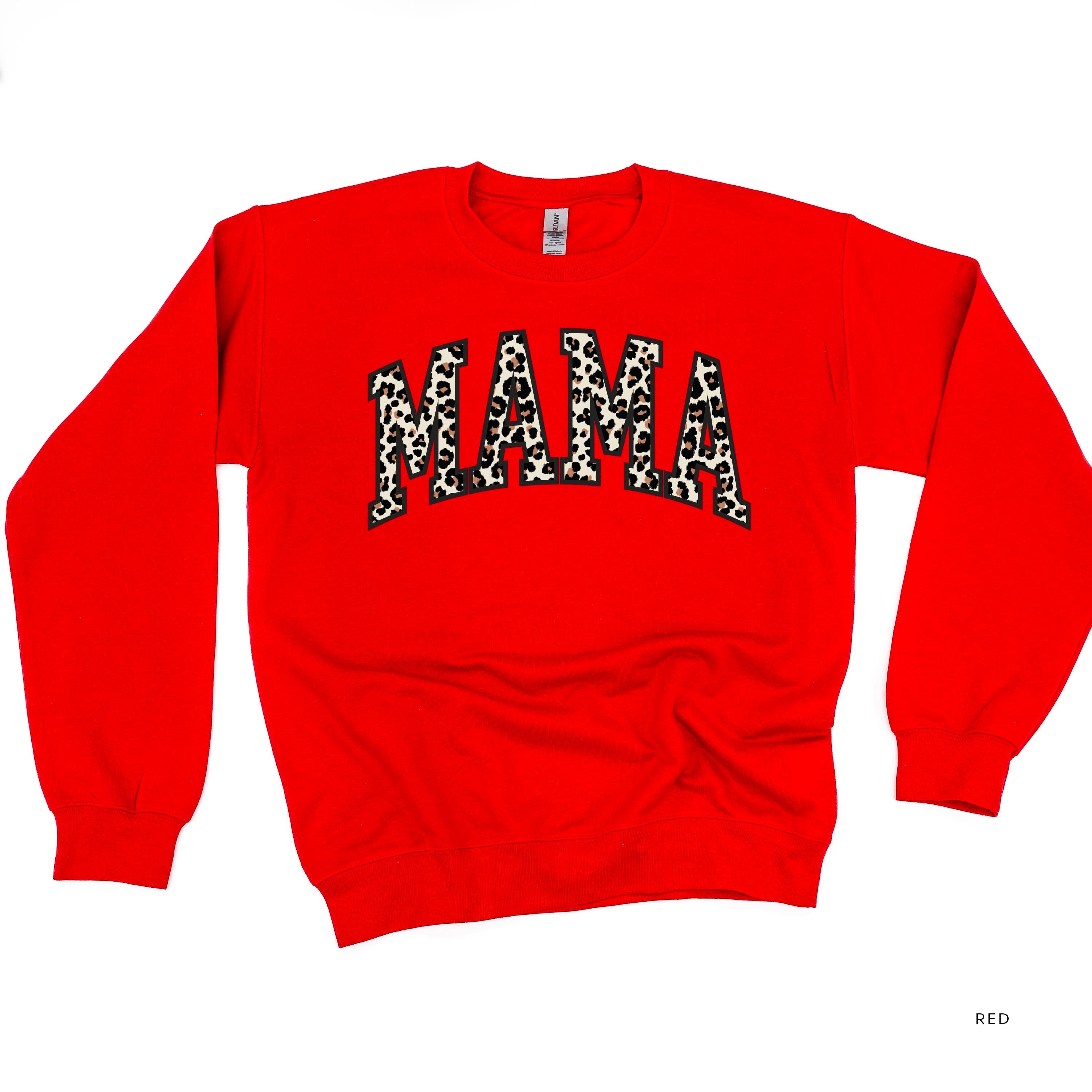 Mama (Varsity Leopard) - BASIC Fleece Little Mama Shirt Shop LLC