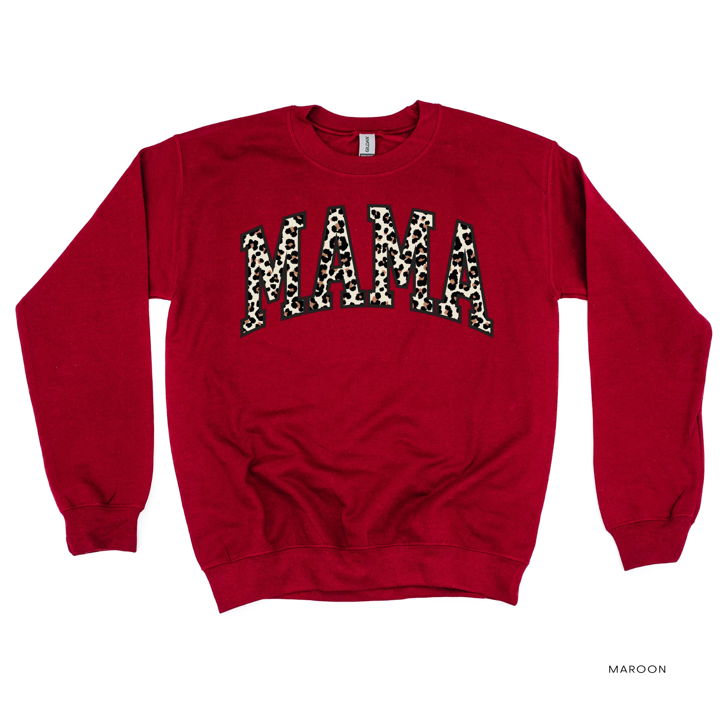 Mama (Varsity Leopard) - BASIC Fleece Little Mama Shirt Shop LLC