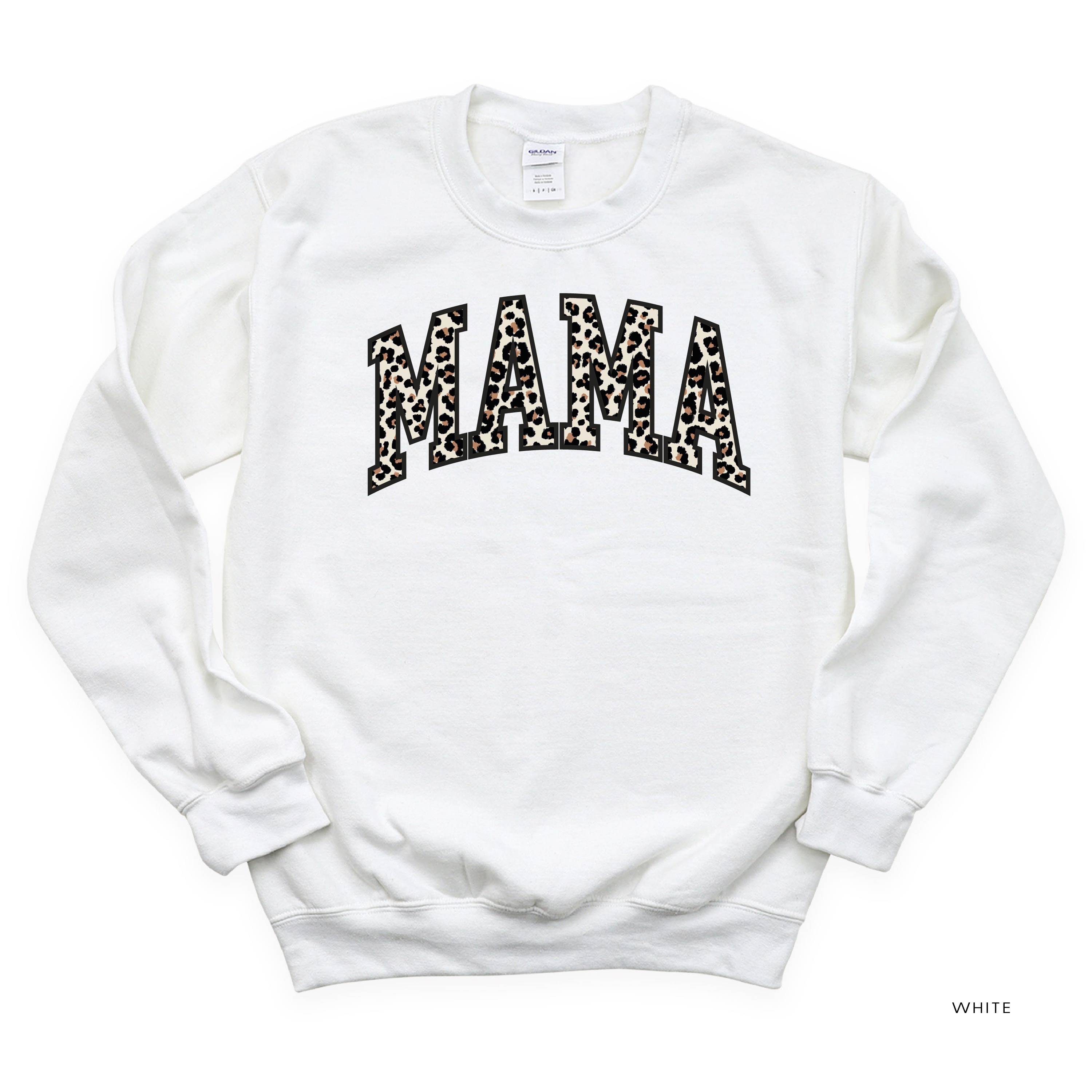 Mama (Varsity Leopard) - BASIC Fleece Little Mama Shirt Shop LLC
