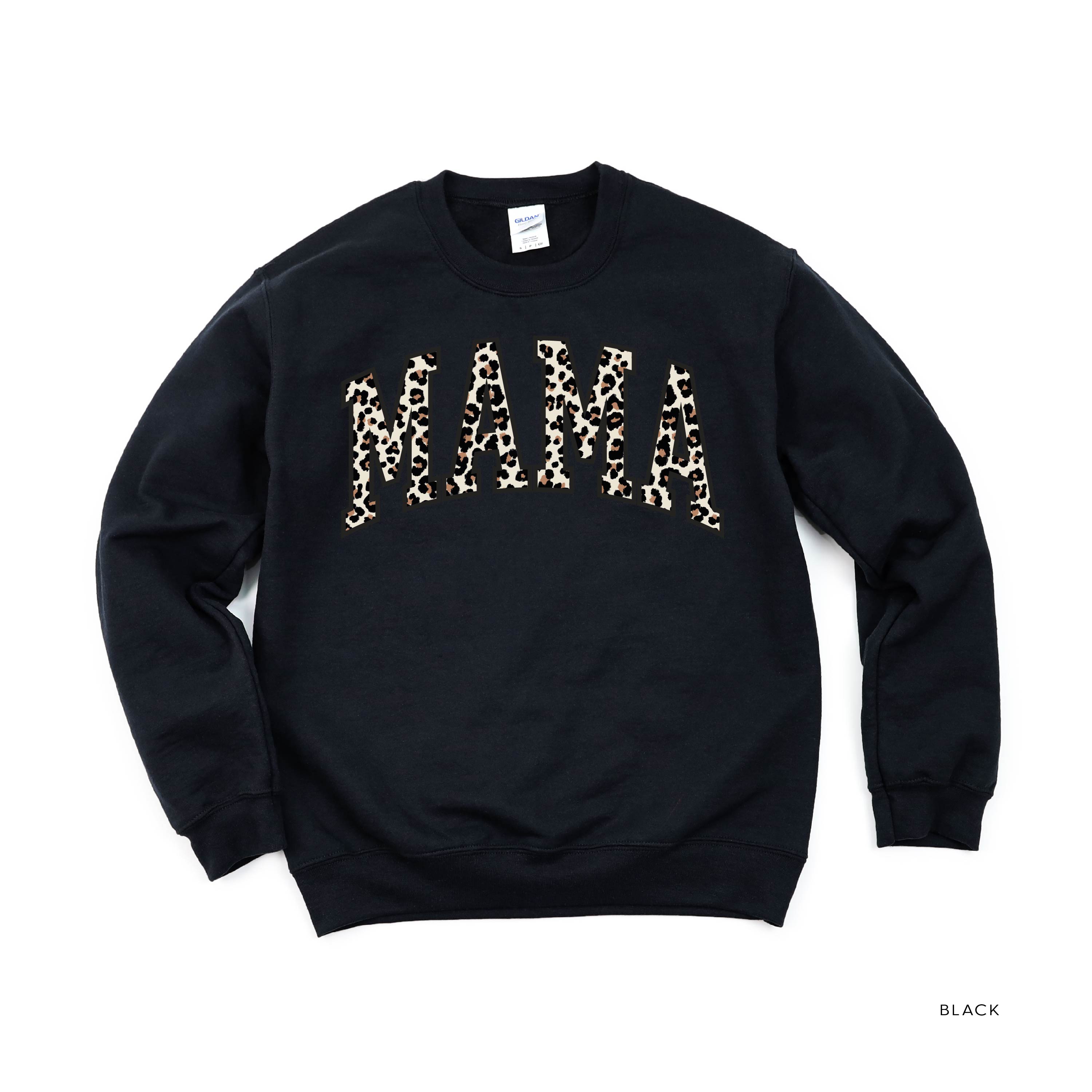 Mama (Varsity Leopard) - BASIC Fleece Little Mama Shirt Shop LLC